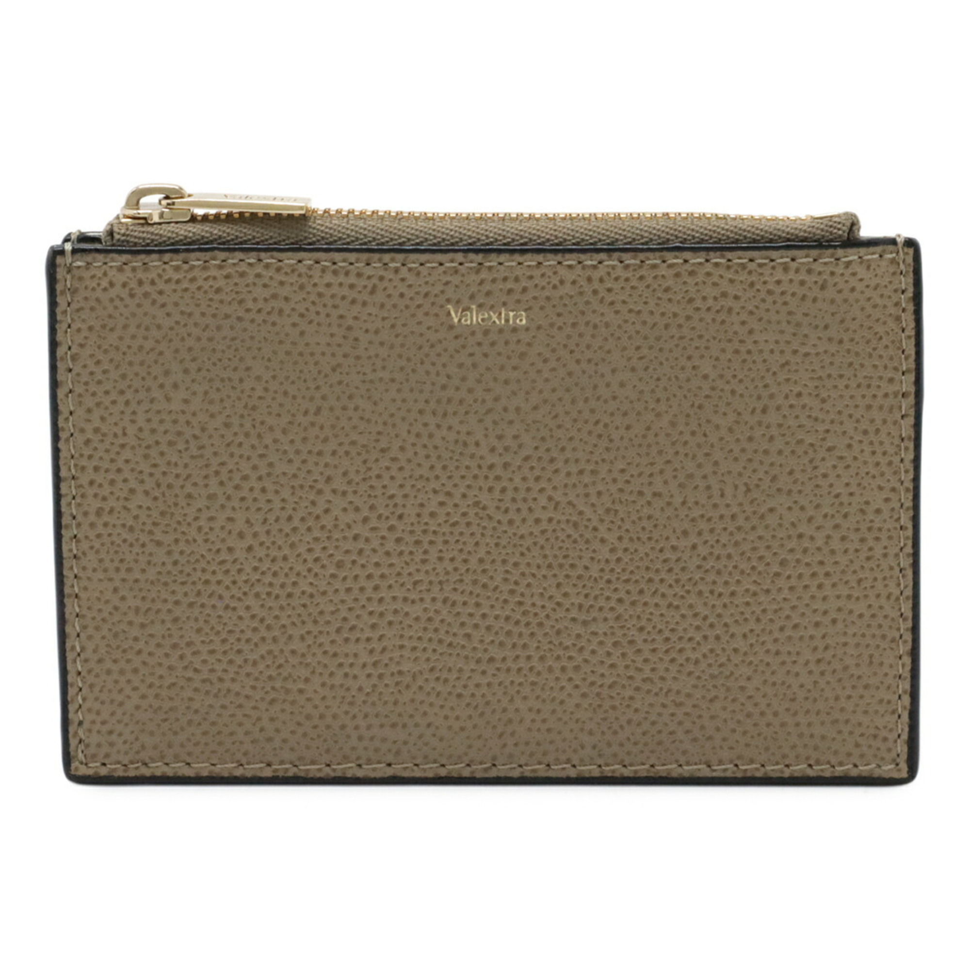 valextra fragment case coin card business holder pass leather beige