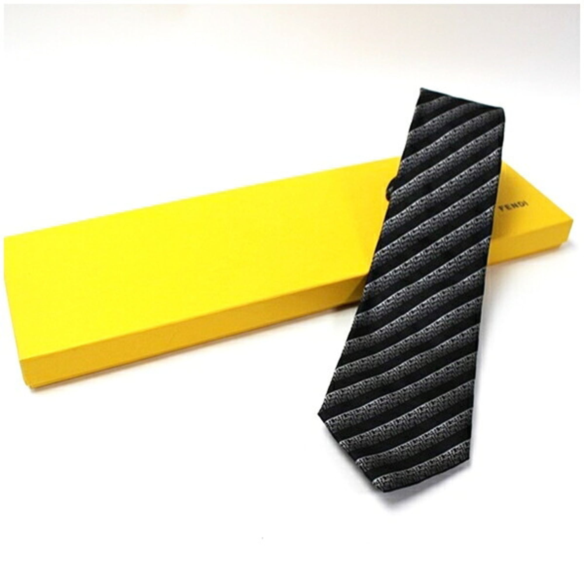 Fendi Silk Tie Stripe FF FENDI Men’s