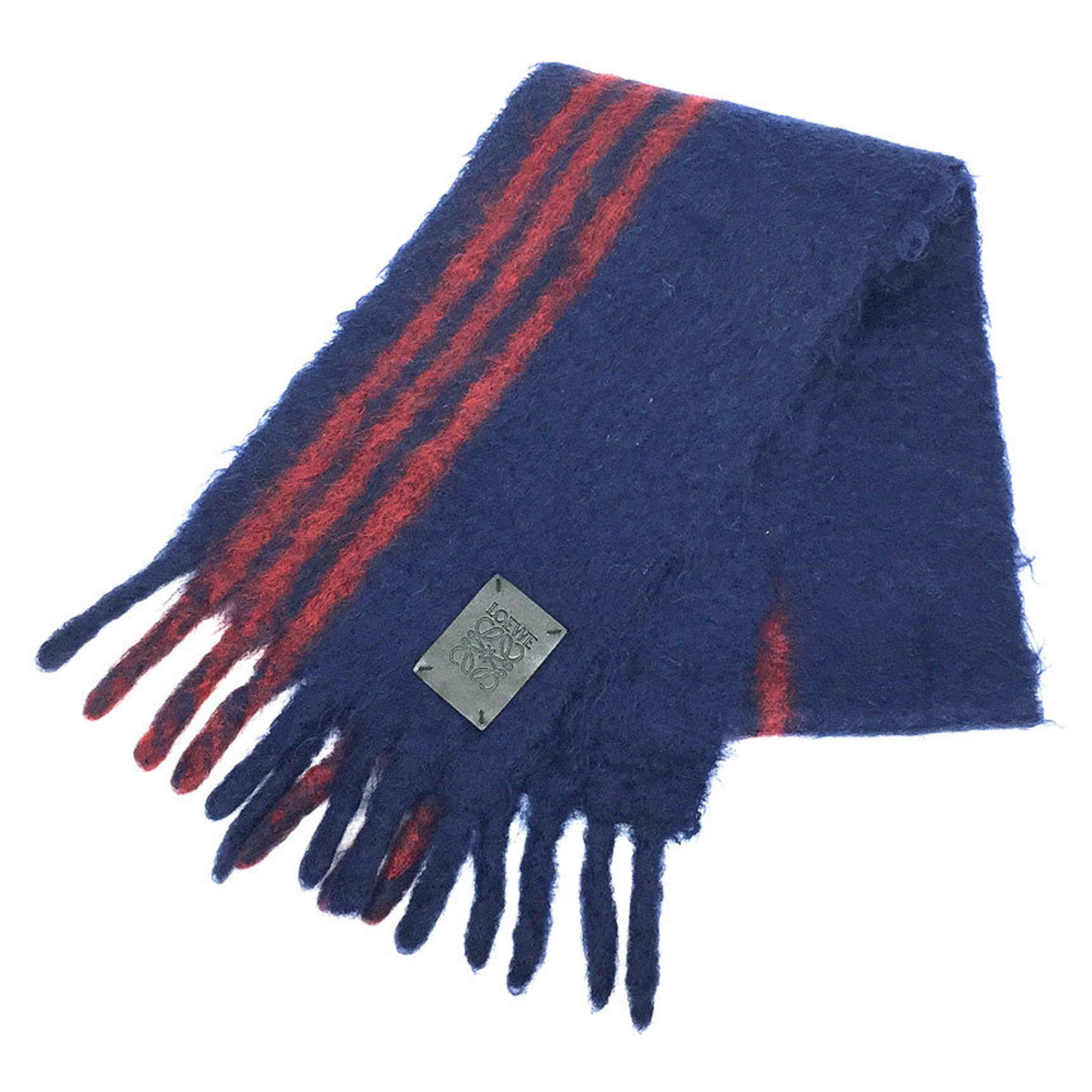 LOEWE Scarf Mohair Wool Navy Women’s