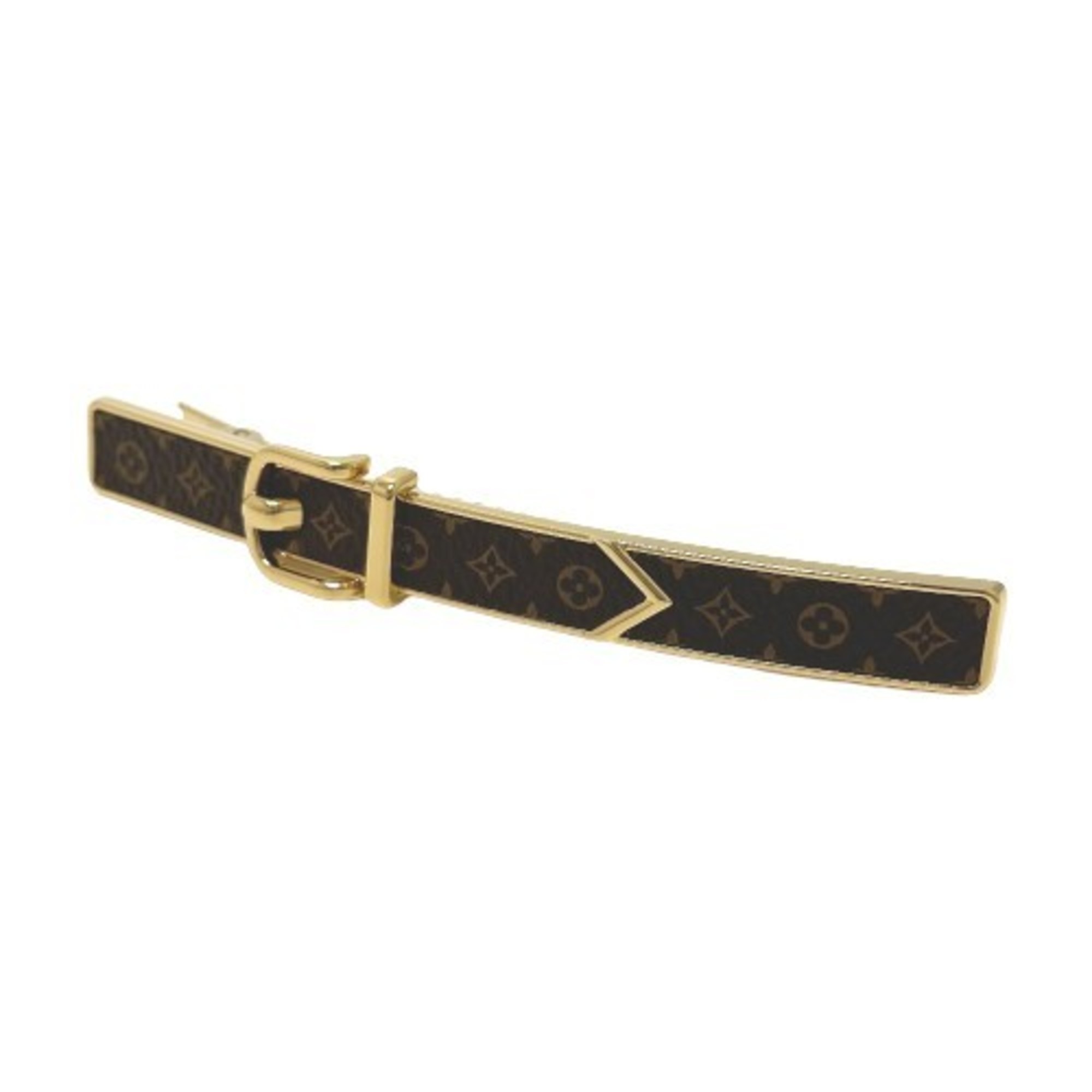 LOUIS VUITTON M00566 Monogram Barrette Loop Hair Accessory, GP, Women’s, Brown