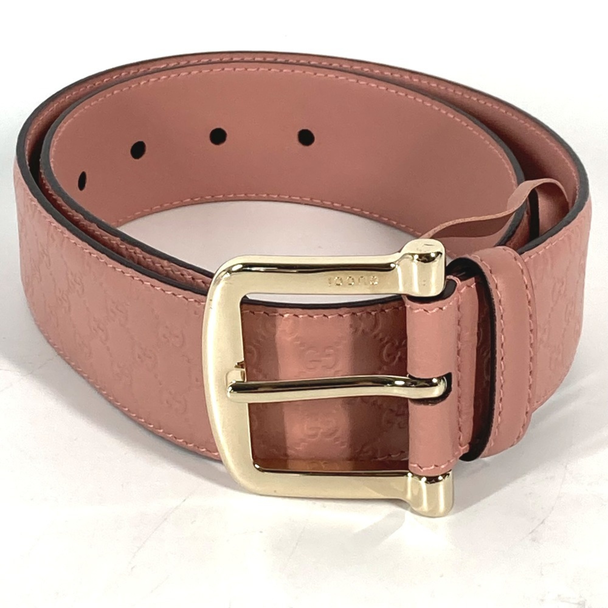 GUCCI 281548 Micro Guccissima GG Leather Belt, Women’s, Pink