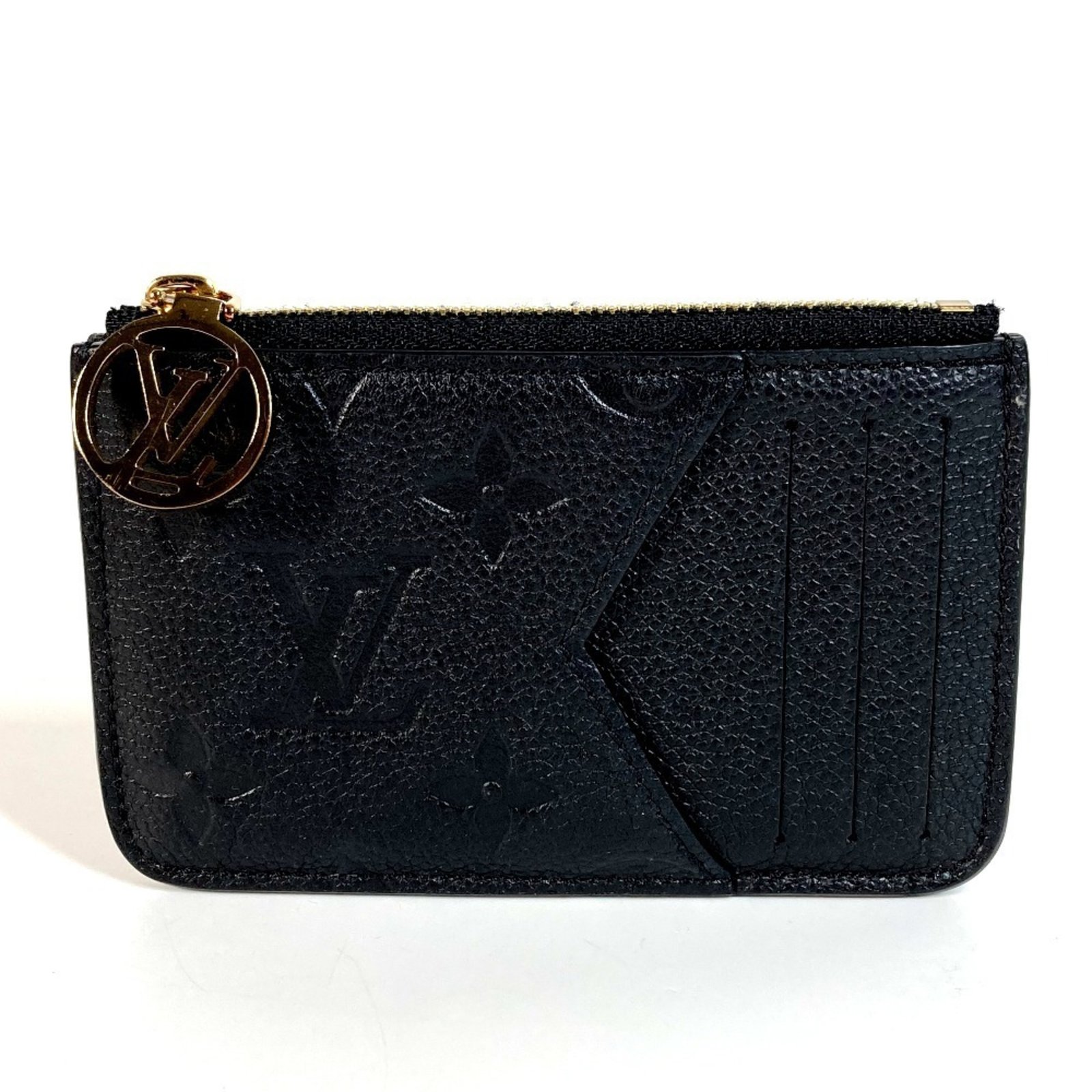 LOUIS VUITTON M81883 Monogram Empreinte Card Case Porte Carte Romy Wallet, Business Holder, Compact Coin Case, Leather, Unisex, Noir Black