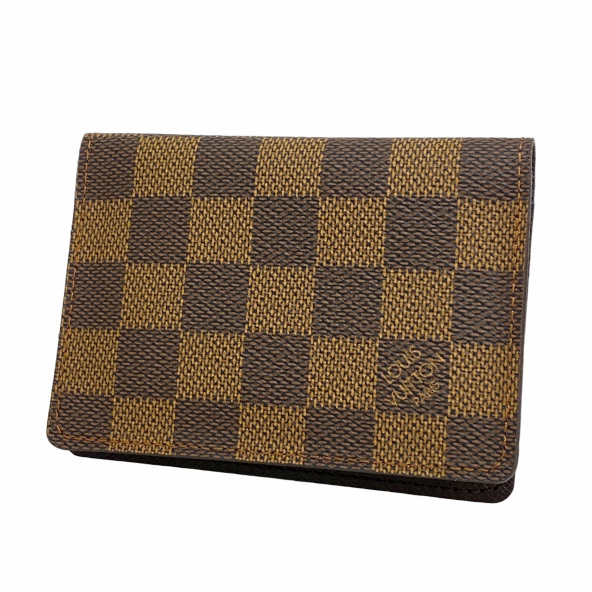 Louis Vuitton Damier Porte 2 Carte Vertical Card Case N60533 Ebene for Men and Women