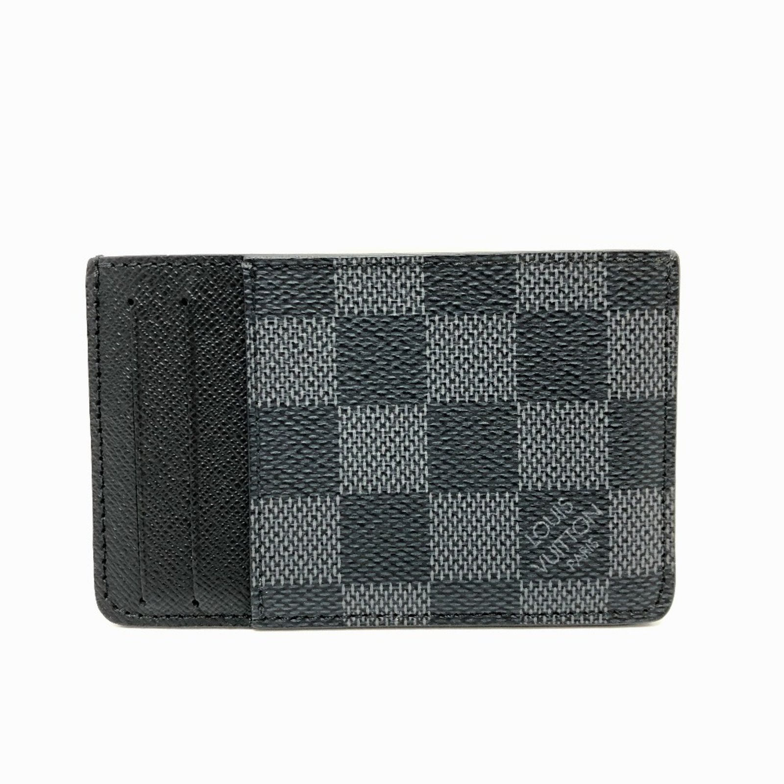 LOUIS VUITTON N62666 Neo Porte Carte IC Case, Business Card Holder, Damier Graphite Canvas, Men’s, Black
