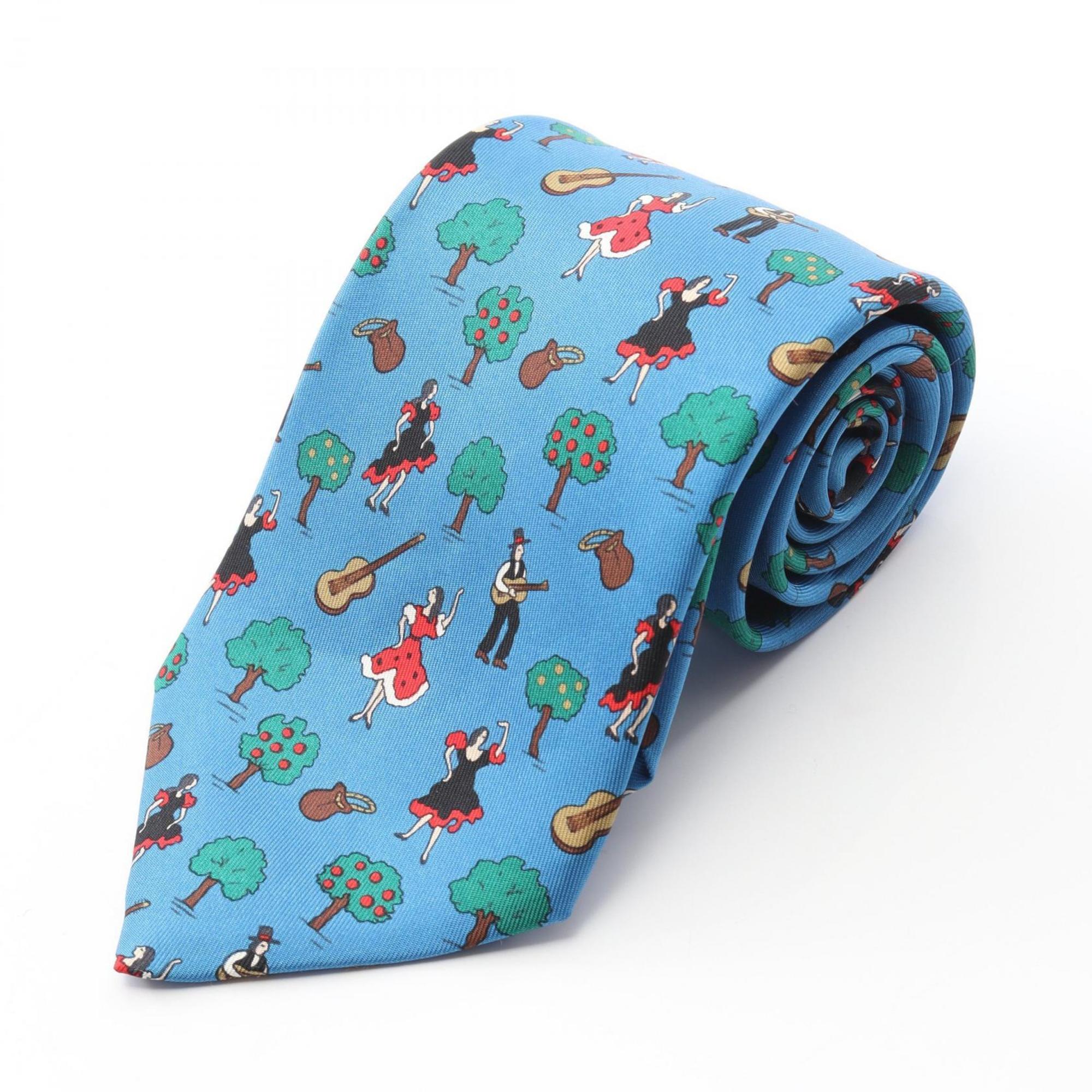 Hermes HermÃ¨s silk tie for men in multicolored blue.