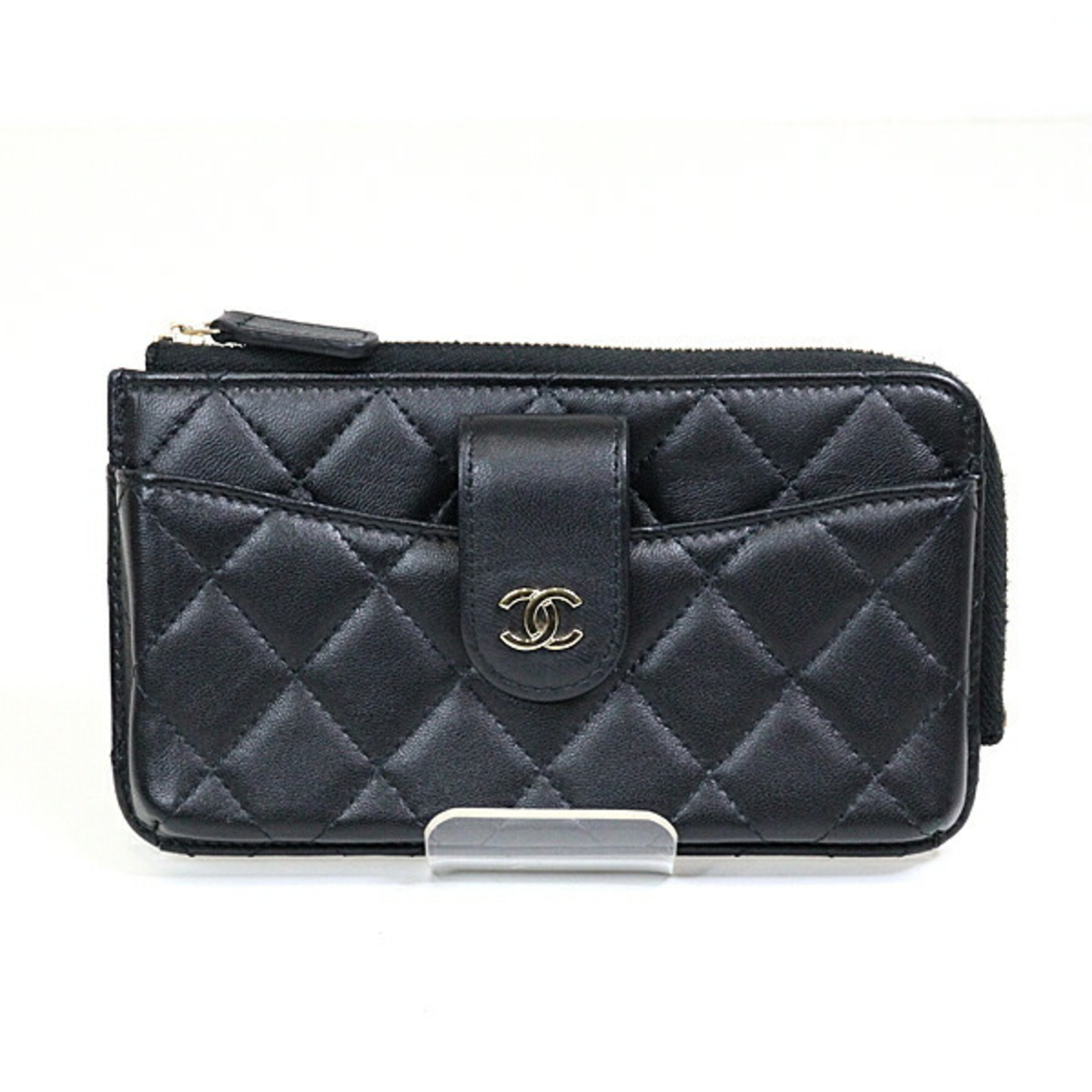 CHANEL Smartphone and Card Case Matelasse Lambskin Black AP2536 3