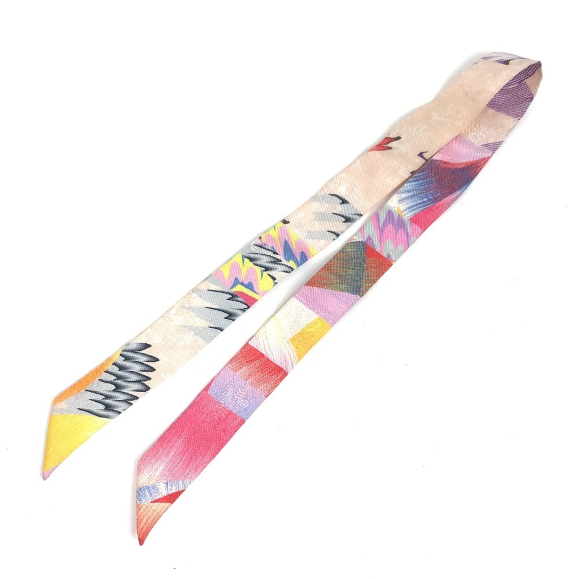 HERMES ALLOVER MARBLE SILK Twilly Doll Scarf, Silk, Women’s, Multicolor