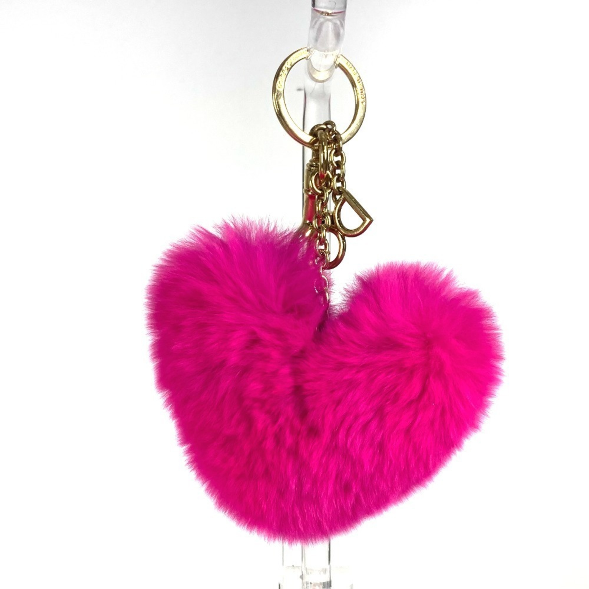 Dolce & Gabbana DOLCE&GABBANA Heart Bag Charm Keychain Fur Metal Women’s Pink