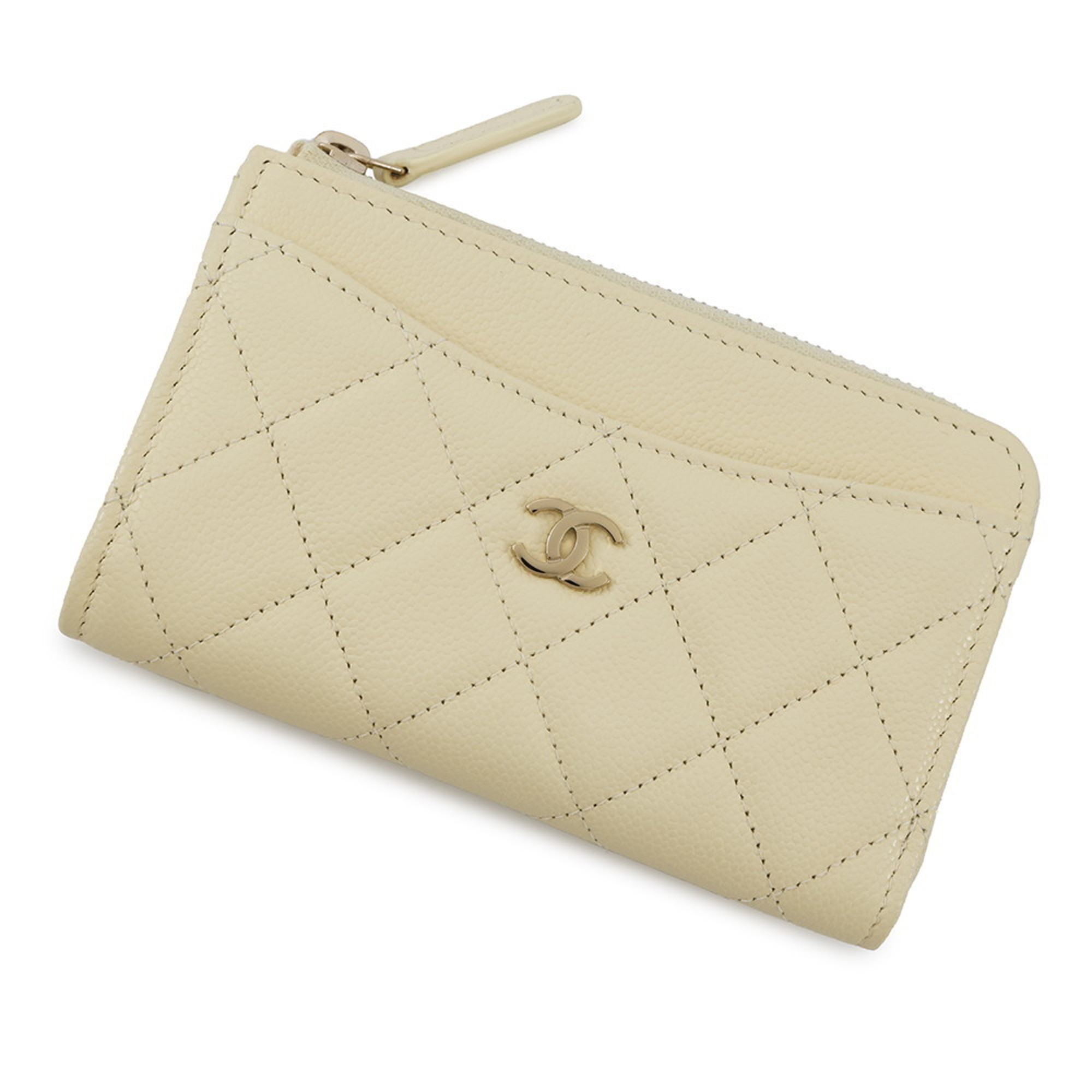 Chanel Wallet/Coin Case, Matelasse Coco Mark, Caviar Leather, AP3179, Fragment, Business Card Holder/Card Case