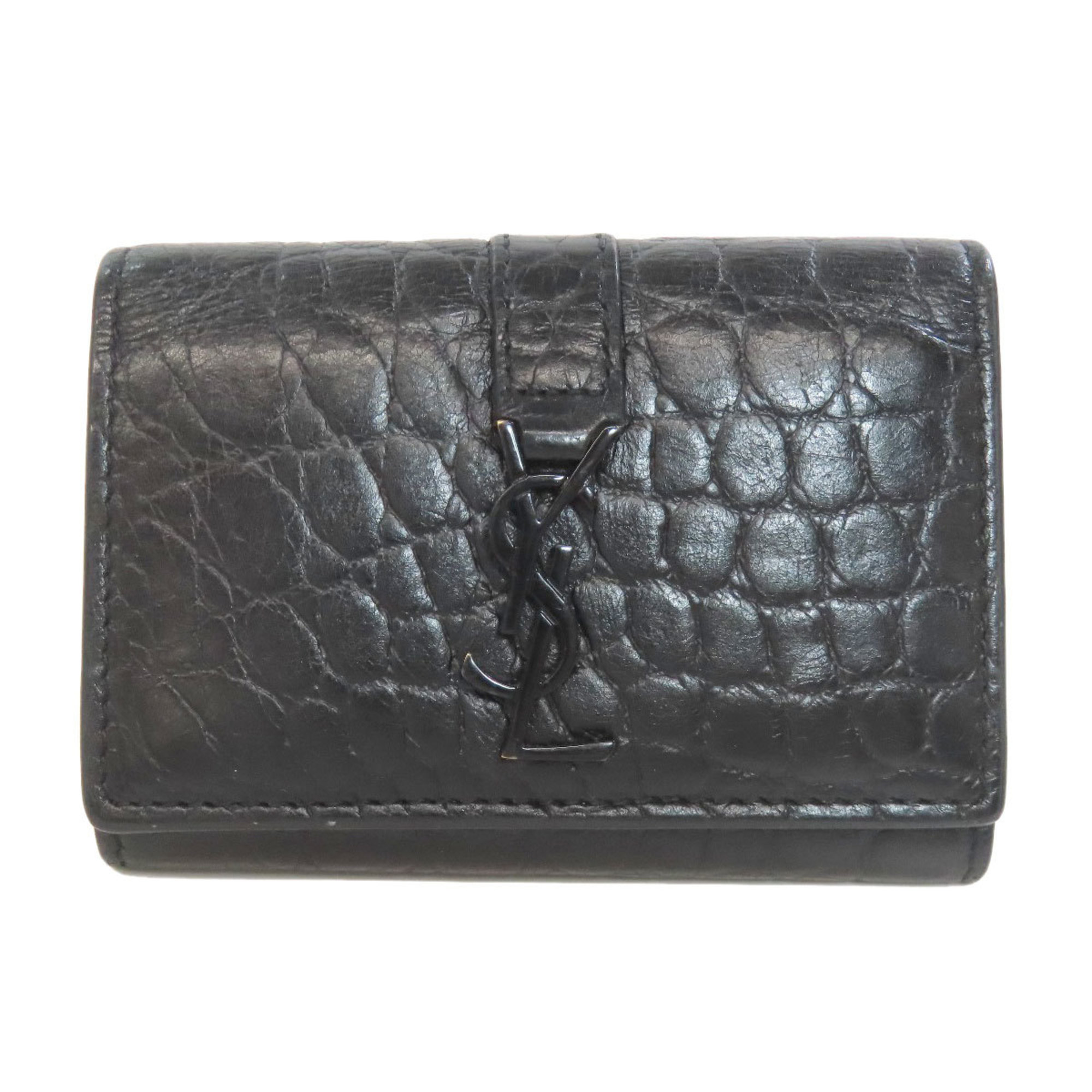 Saint Laurent embossed leather key case for women SAINT LAURENT