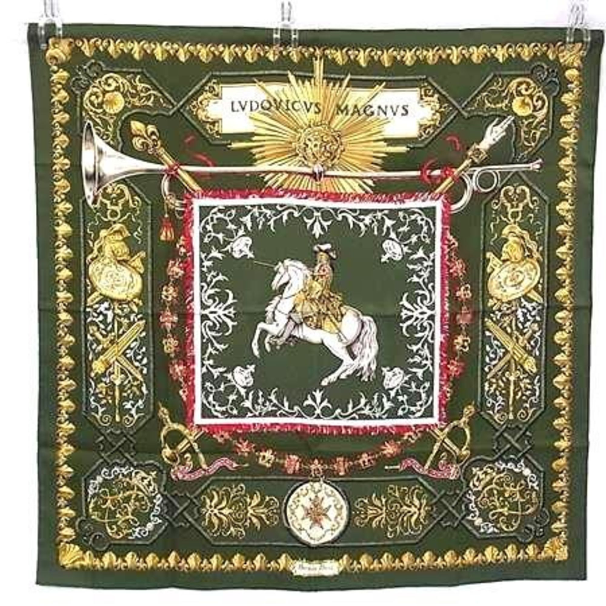 HERMES CarrÃ© 90 Scarf, Multicolor, 100% Silk, Women’s, LVDOVICVS MAGNVS Louis XIV
