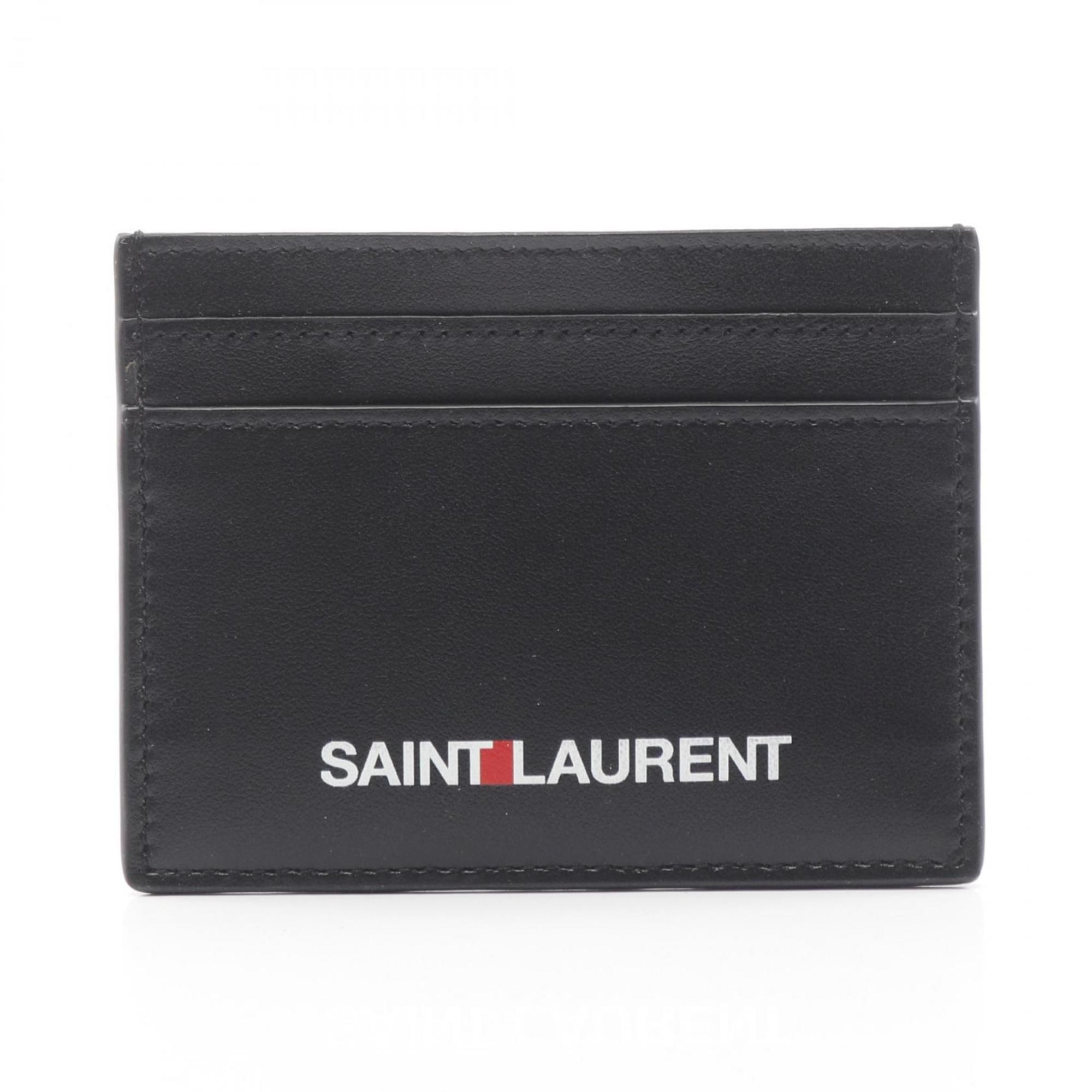Yves Saint Laurent Saint Laurent Paris business card holder/card case, leather, black, for men and women, 375946