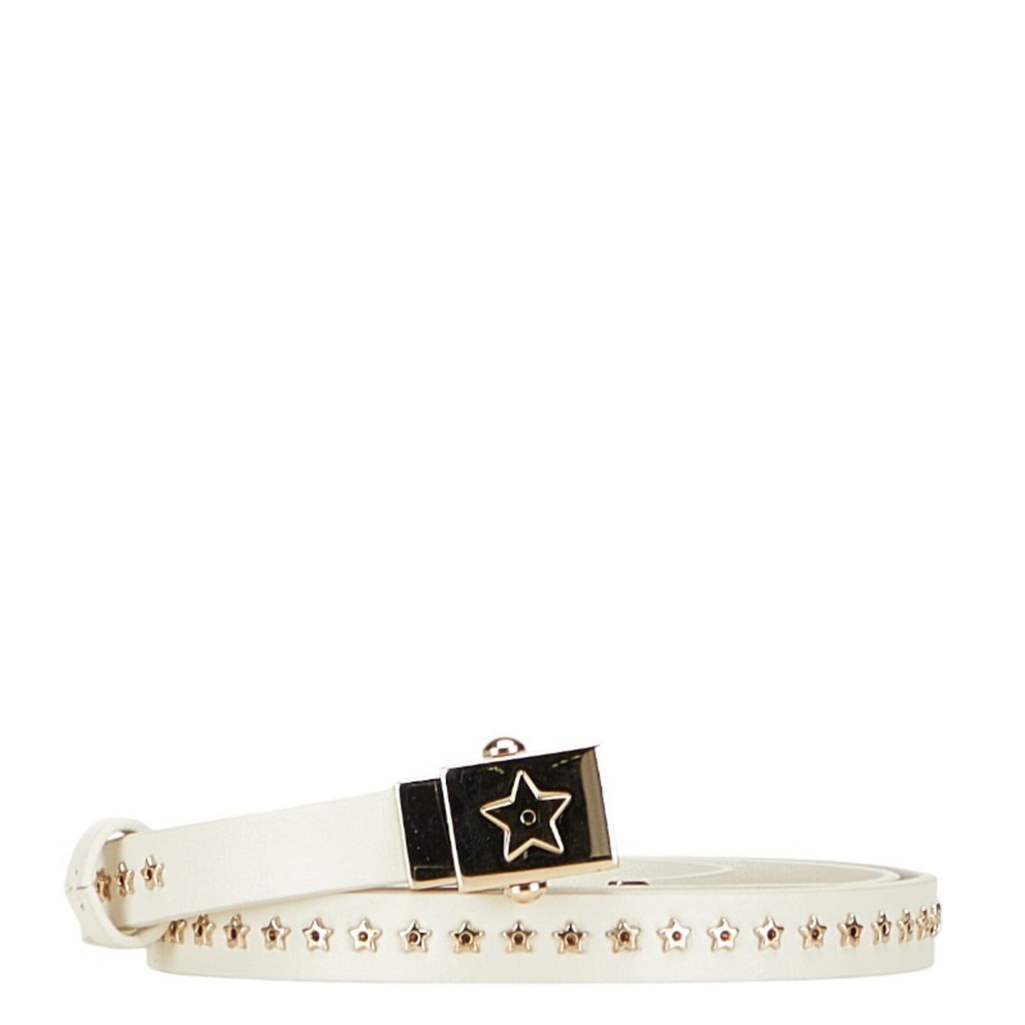 Christian Dior Dior Studded Star Belt in White and Gold Leather for Women
