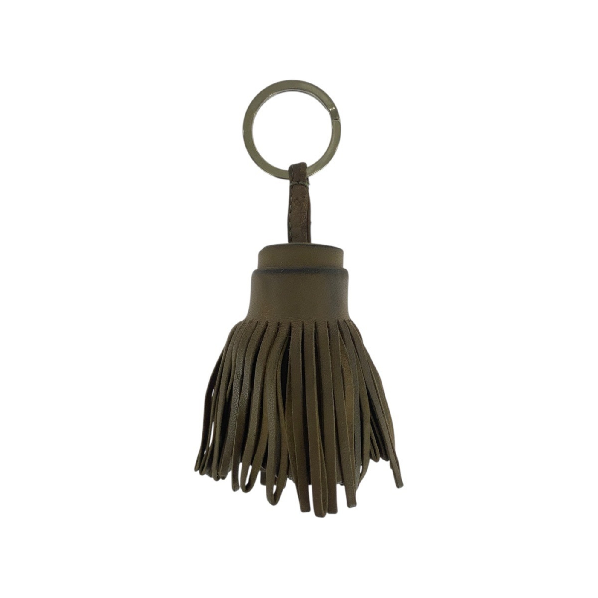 HERMES Carmen Brown Silver Hardware Anjo Miro Keychain Charm for Women