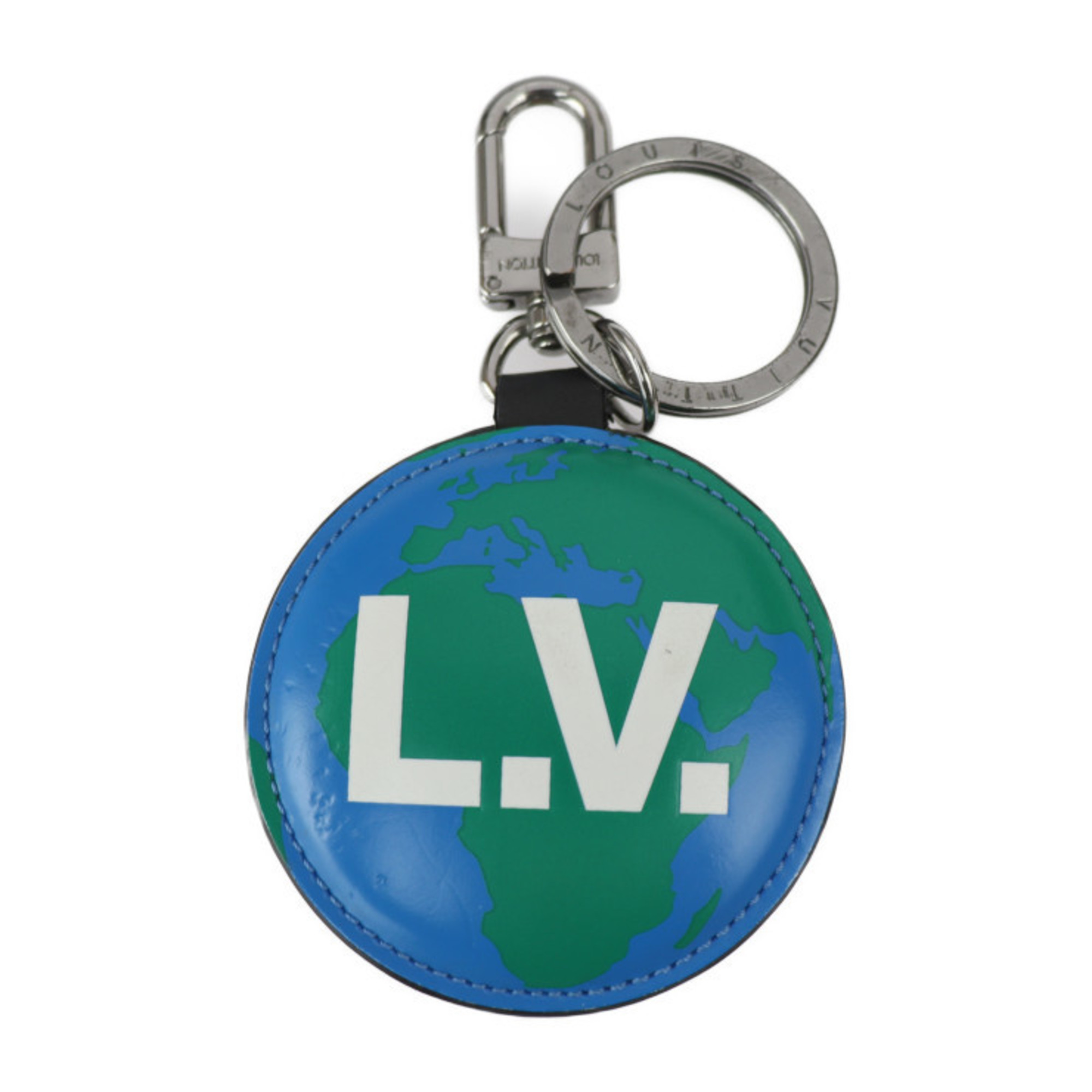 LOUIS VUITTON Louis Vuitton Portecle Padded Key Holder M68307 Monogram Canvas Leather Brown Blue Green White Ring Bag Charm R2223113002180