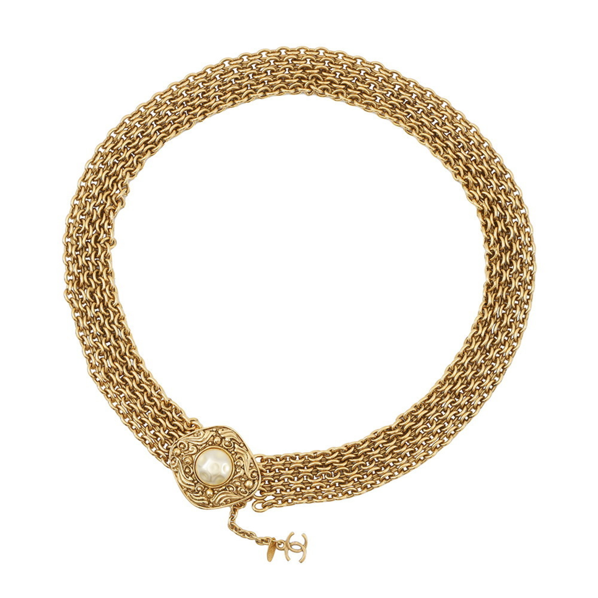 Chanel Chain Belt with Coco Mark and Faux Pearl 6061 CHANEL