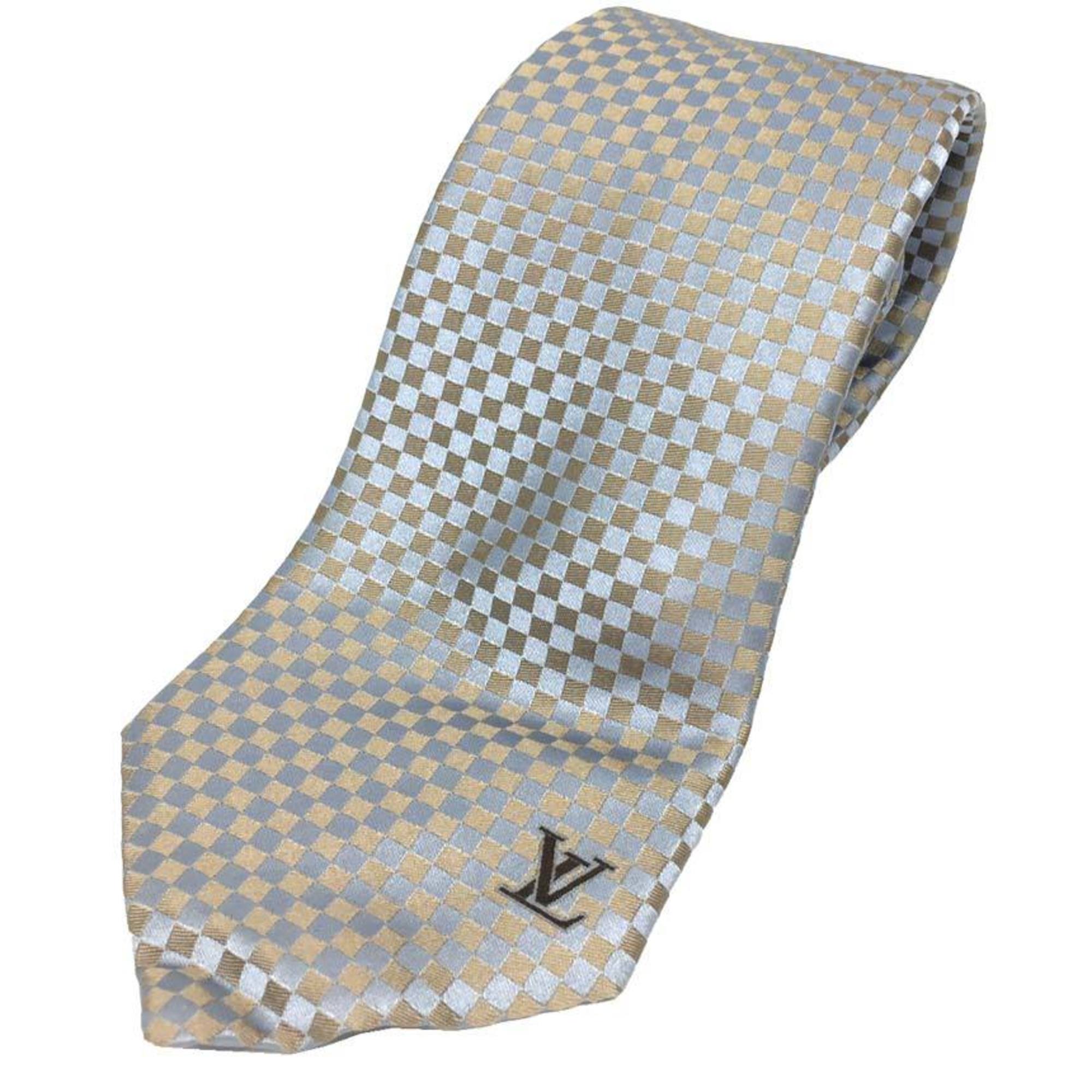 LOUIS VUITTON Louis Vuitton Cravate Petit Damier Tie Blue Gray 100% Silk Men’s