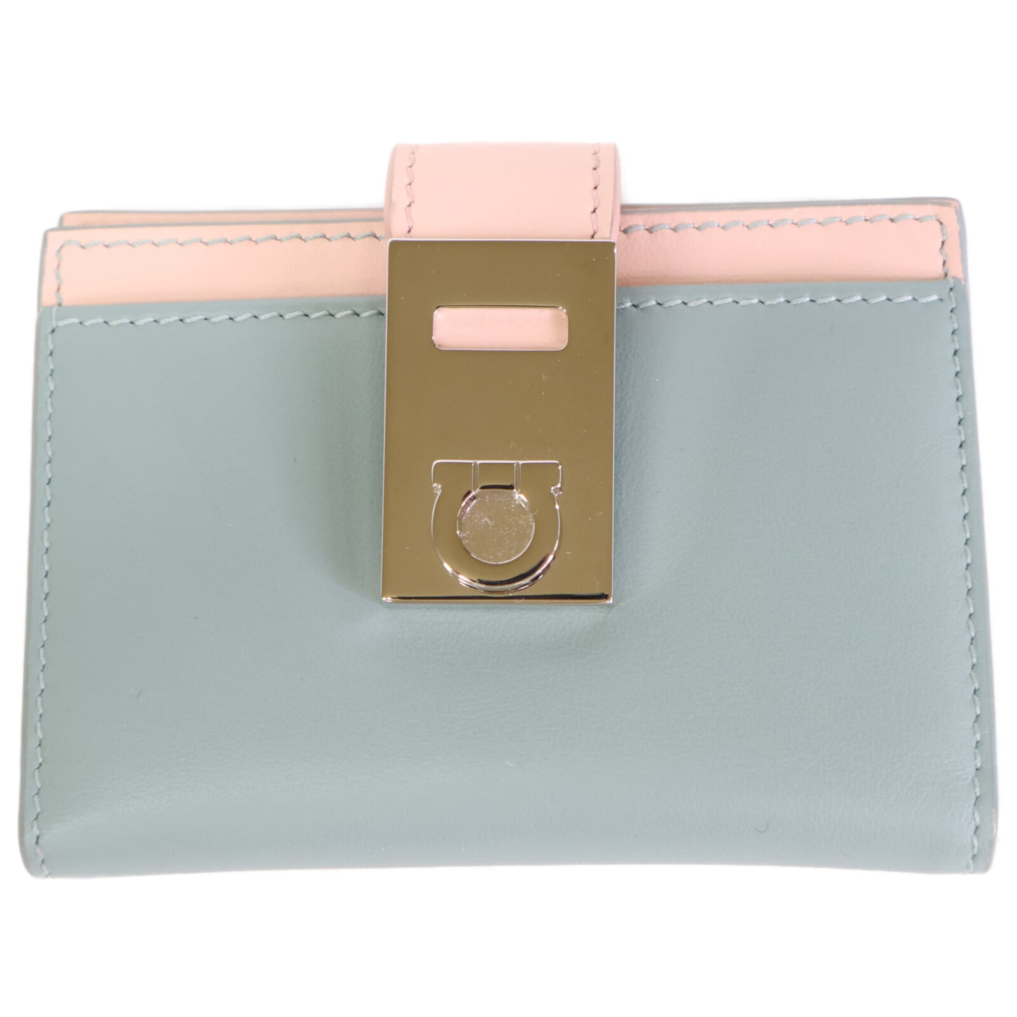 Salvatore Ferragamo 220552 HUG Gancini Card Case in LUCKY CHARM NYLUND PINK for Women