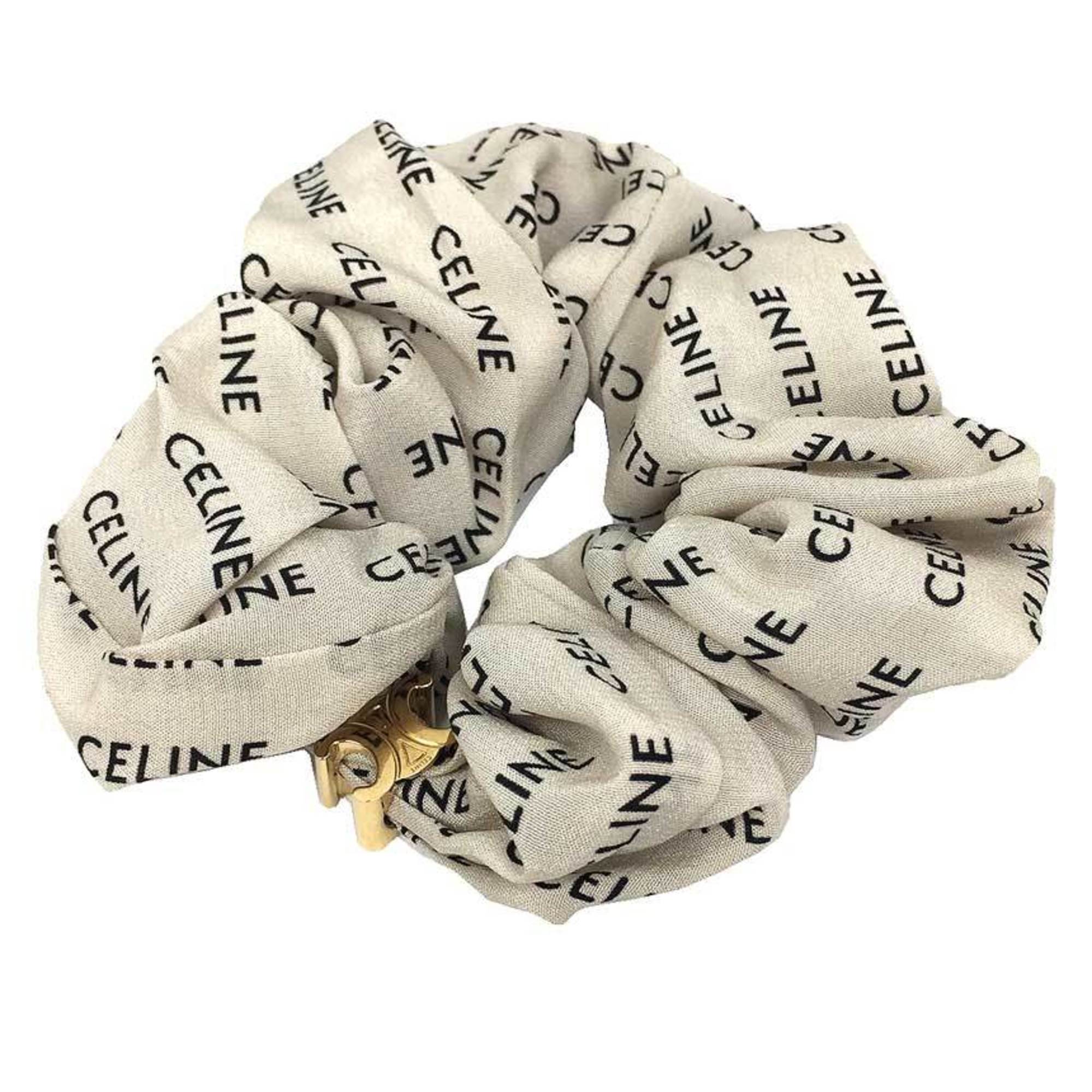 CELINE Scrunchie Hair Silk Beige 46Y35 2SIB 35OH New 2025 Celine