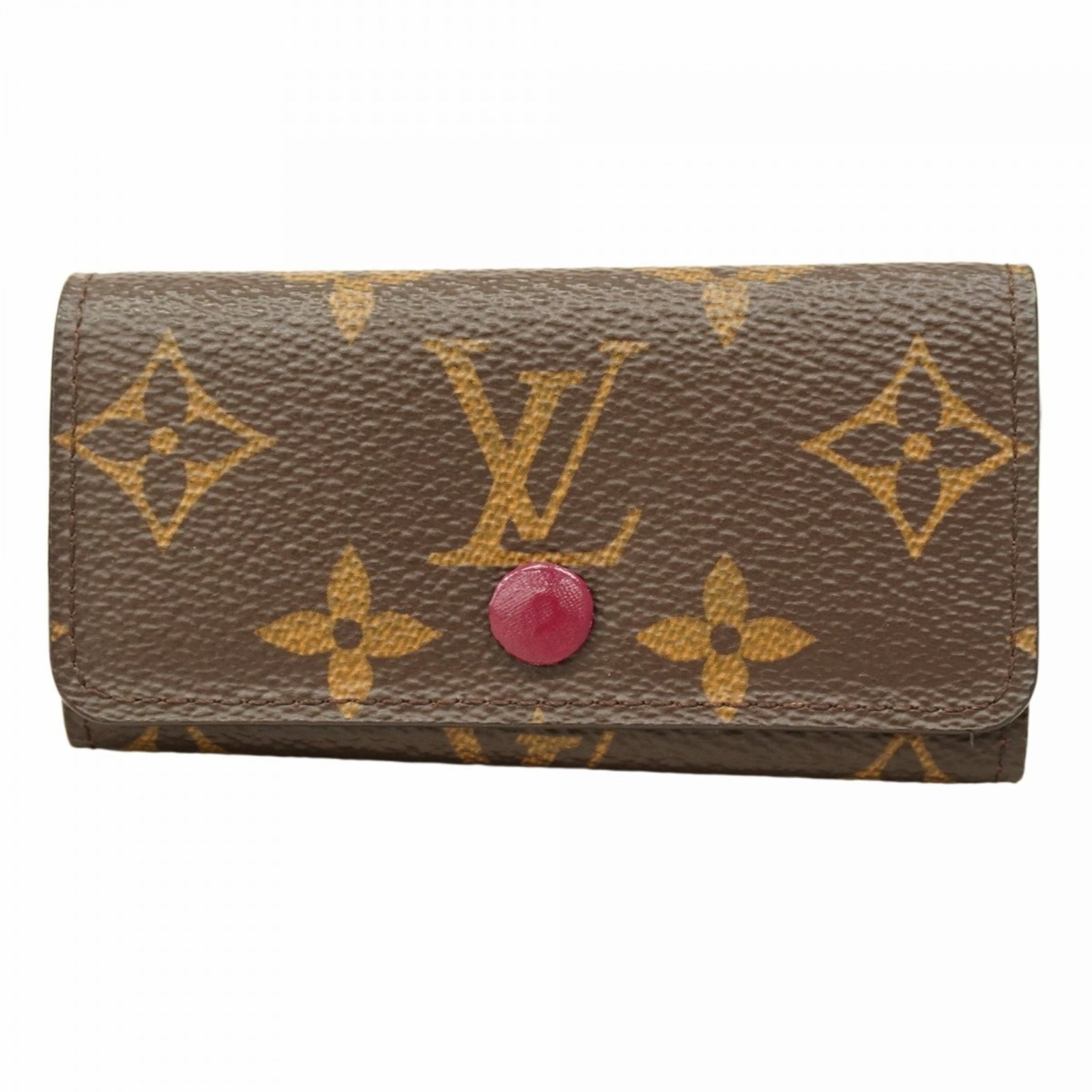 Louis Vuitton Monogram Multicle 4 Key Case M60705 Brown Fuchsia Women’s