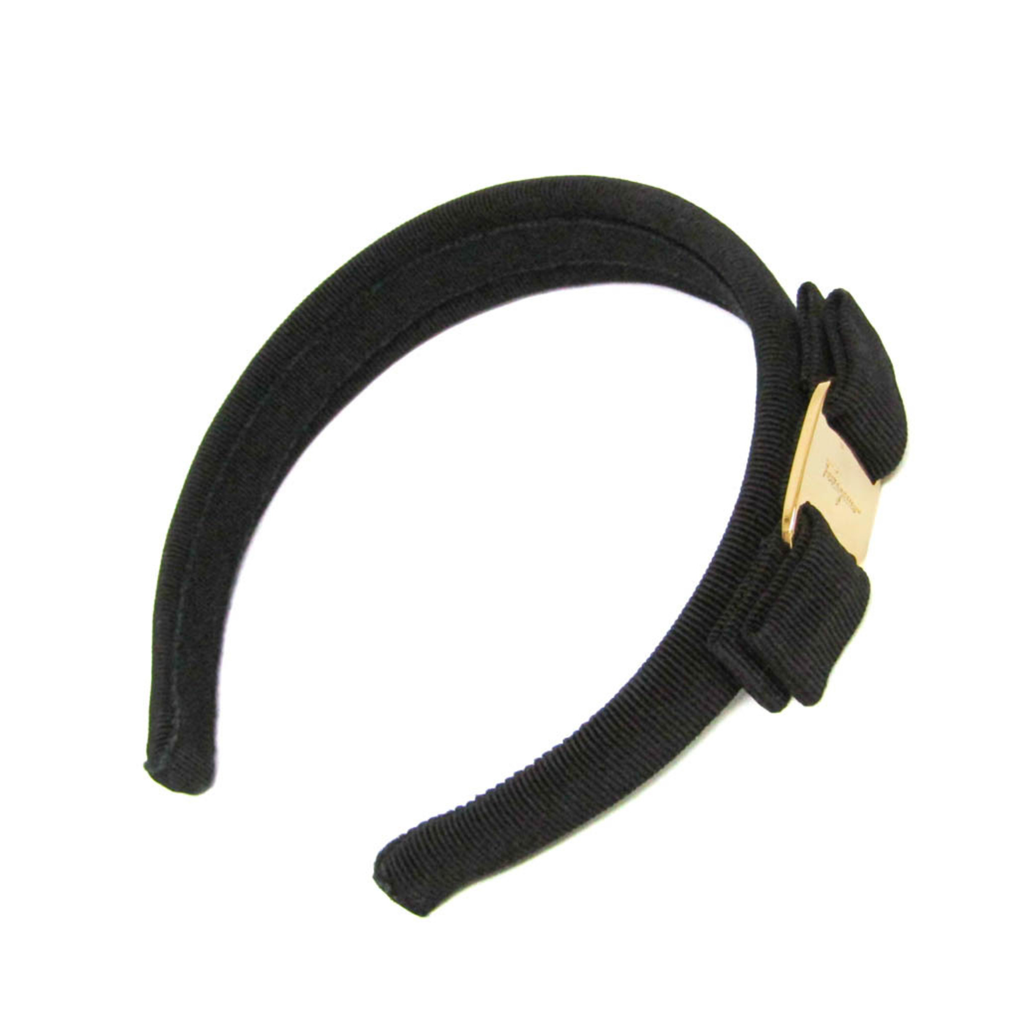 Salvatore Ferragamo Vara Cotton,Metal Women’s Alice Band Black,Gold