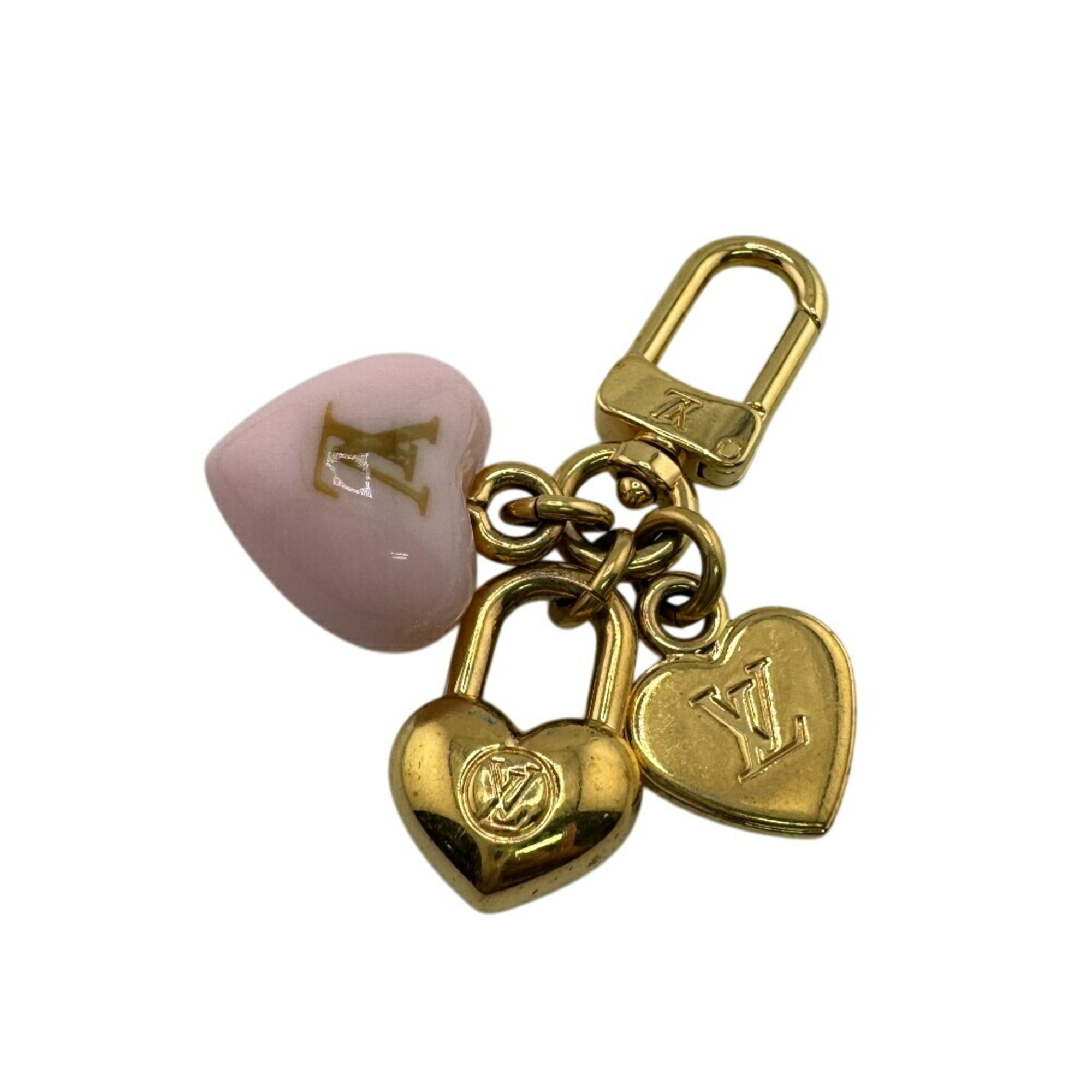 LOUIS VUITTON M01554 Micro Charm LV Heart Bag Keychain Gold Women’s