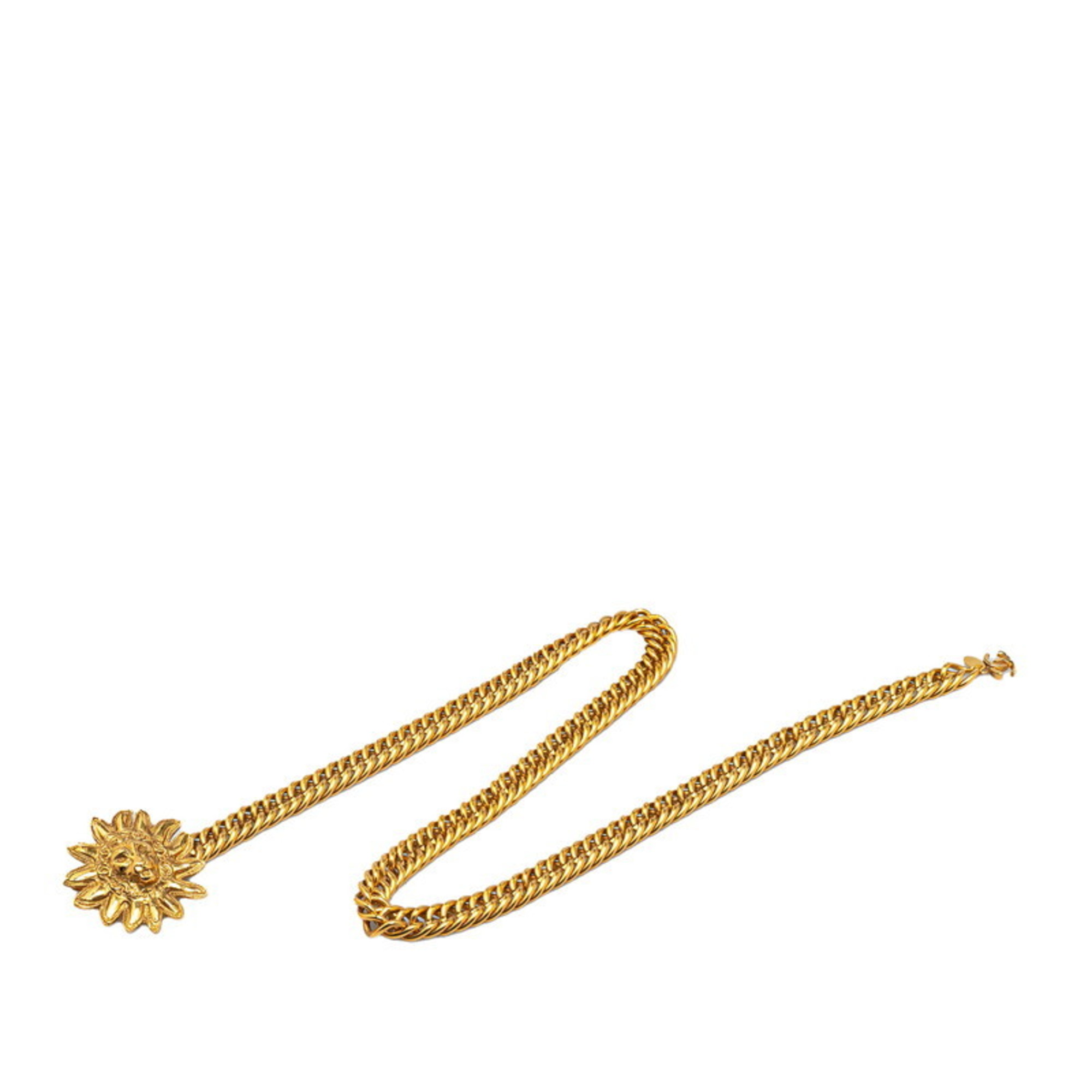 Chanel Coco Mark Lion Sun Motif Belt Gold Plated Women’s CHANEL
