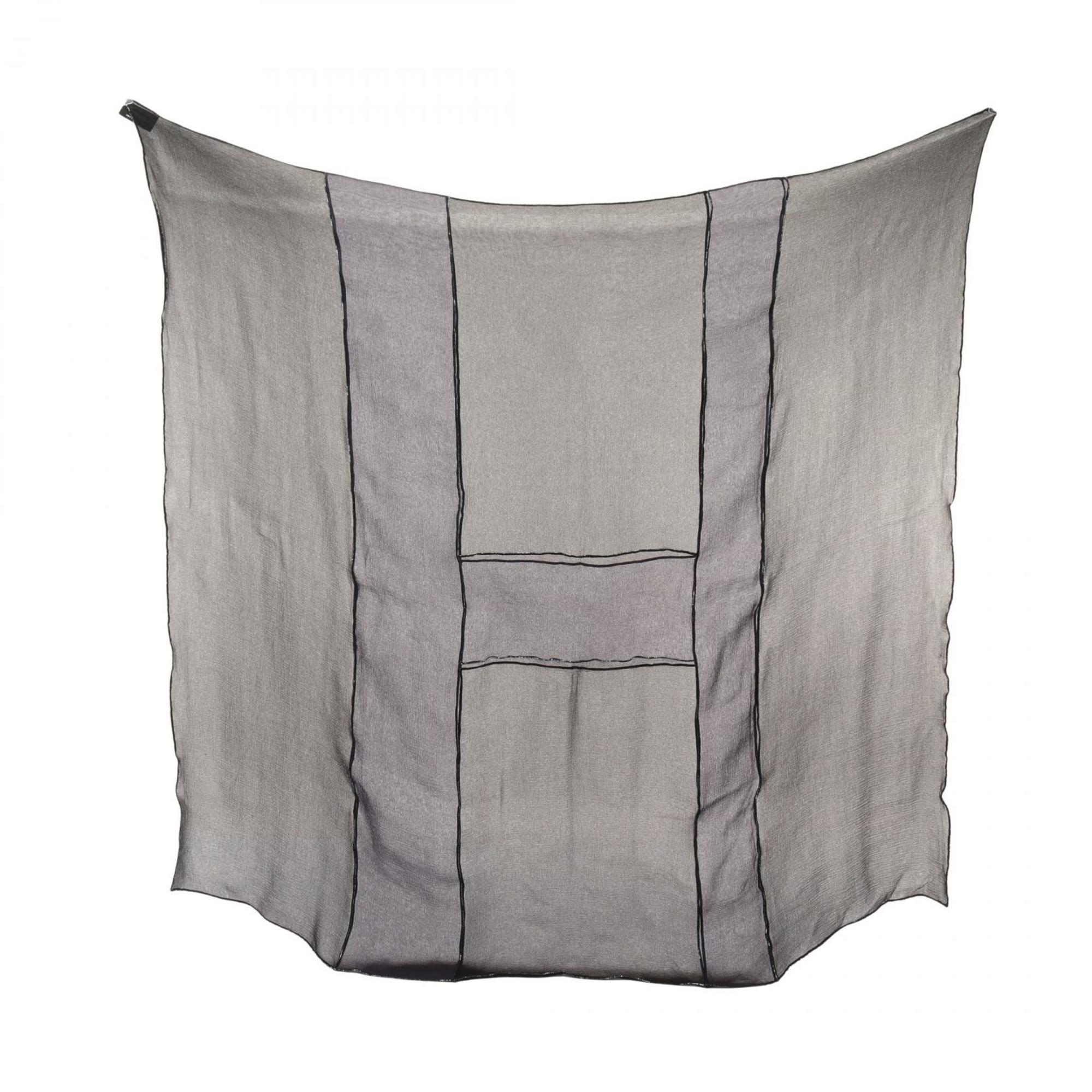 Hermes Silk Muslin Scarf for Women Black Navy