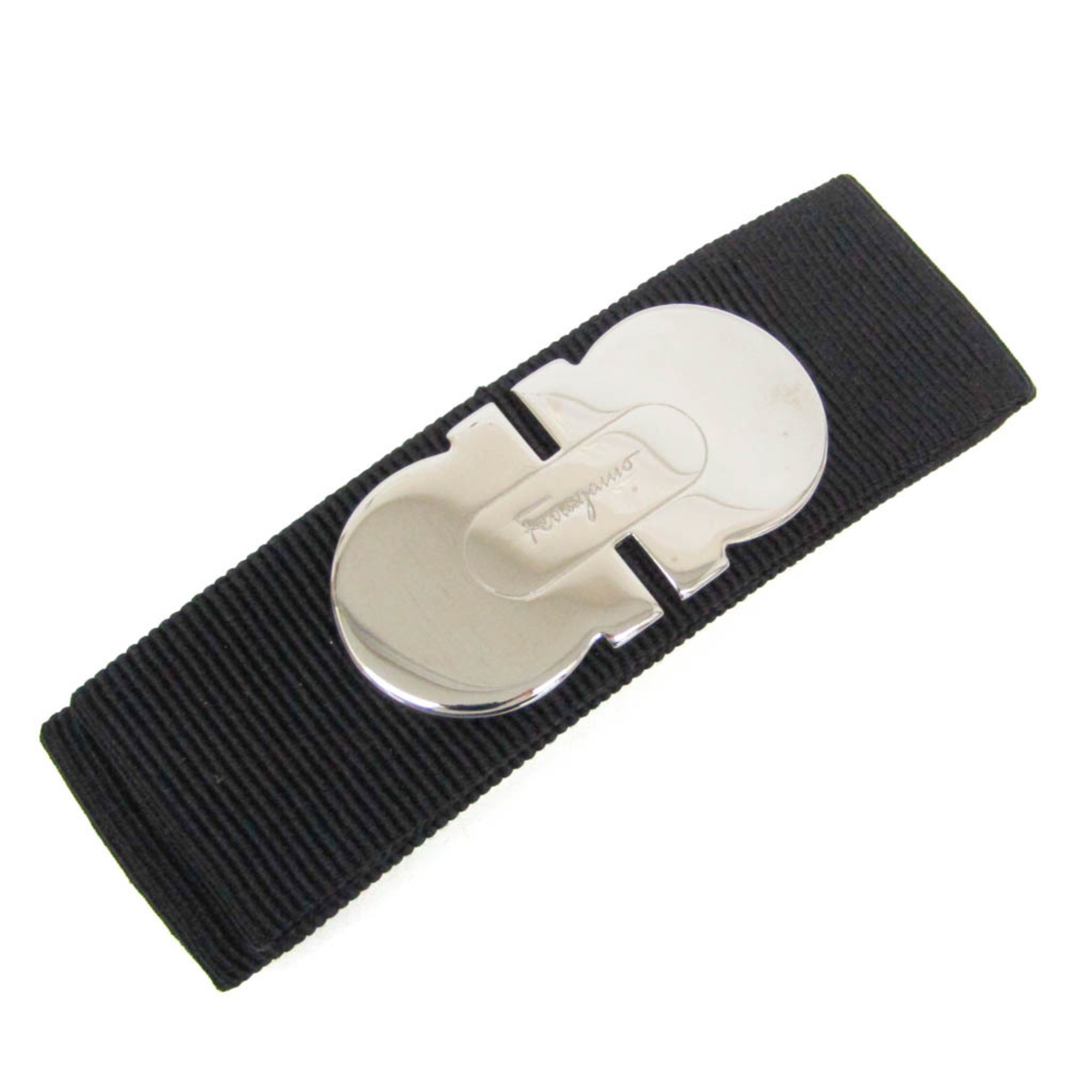 Salvatore Ferragamo Gancini 34 8092 Cotton,Metal Women’s Barrette Black,Silver