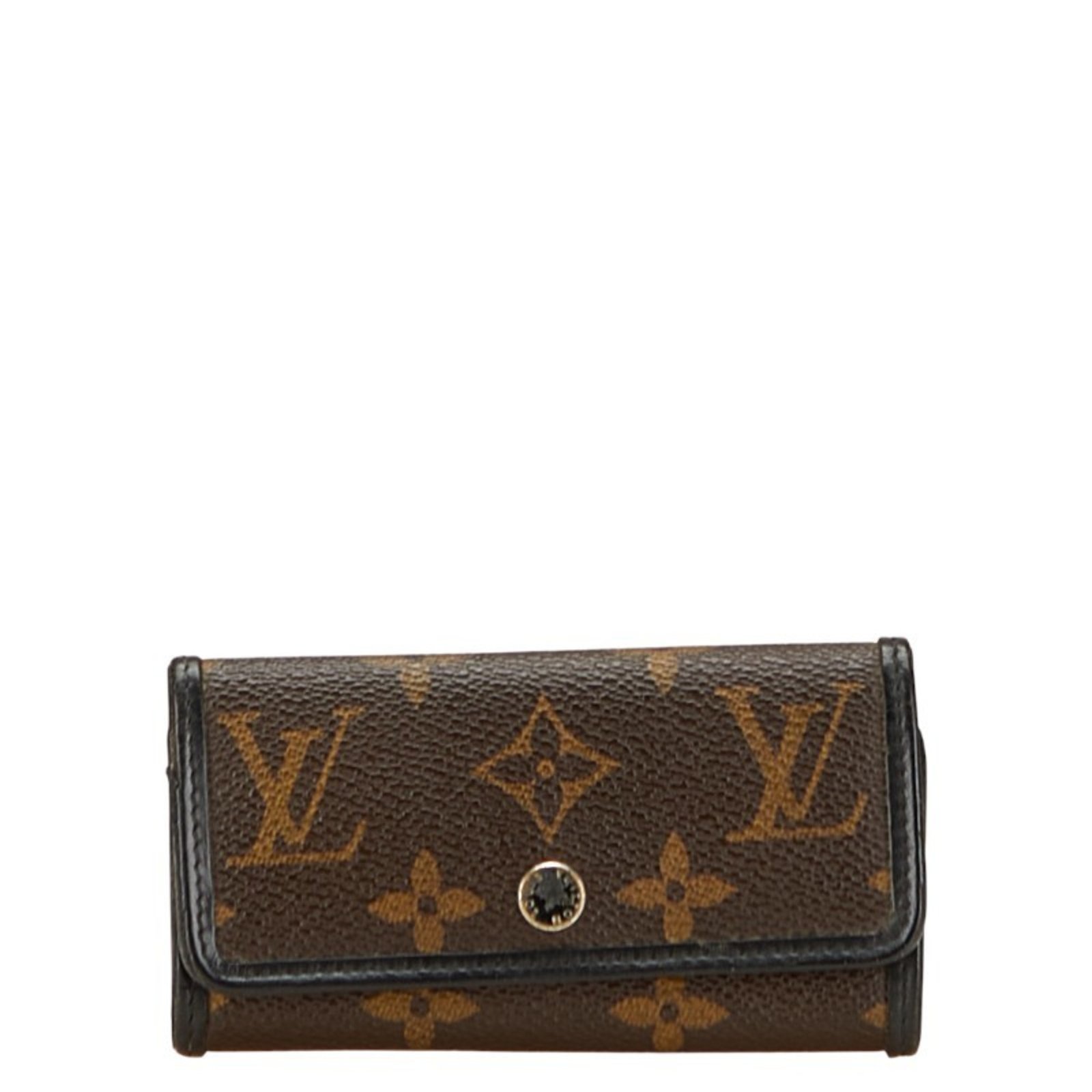 Louis Vuitton Monogram Macassar Multicle 6 Key Case, 6-Ring, M60165, Brown and Black Leather, Women’s, LOUIS VUITTON