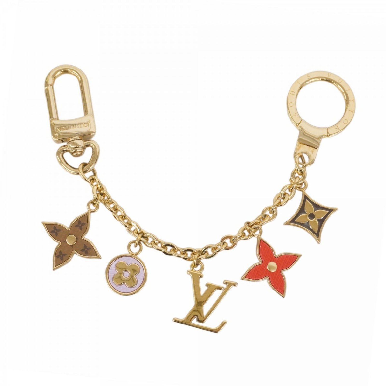 Louis Vuitton Spring Street Keychain Chain M00540 Gold Multicolor Women’s P1920356
