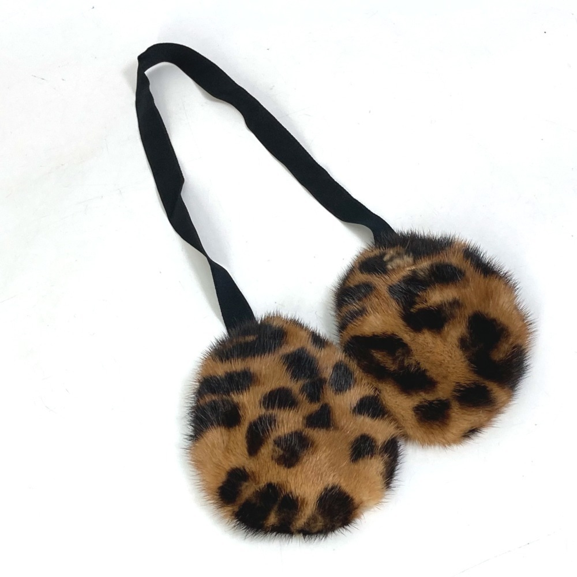 LOUIS VUITTON Louis Vuitton Leopard print earmuffs Earmuffs Ear warmers Mink Women’s Brown