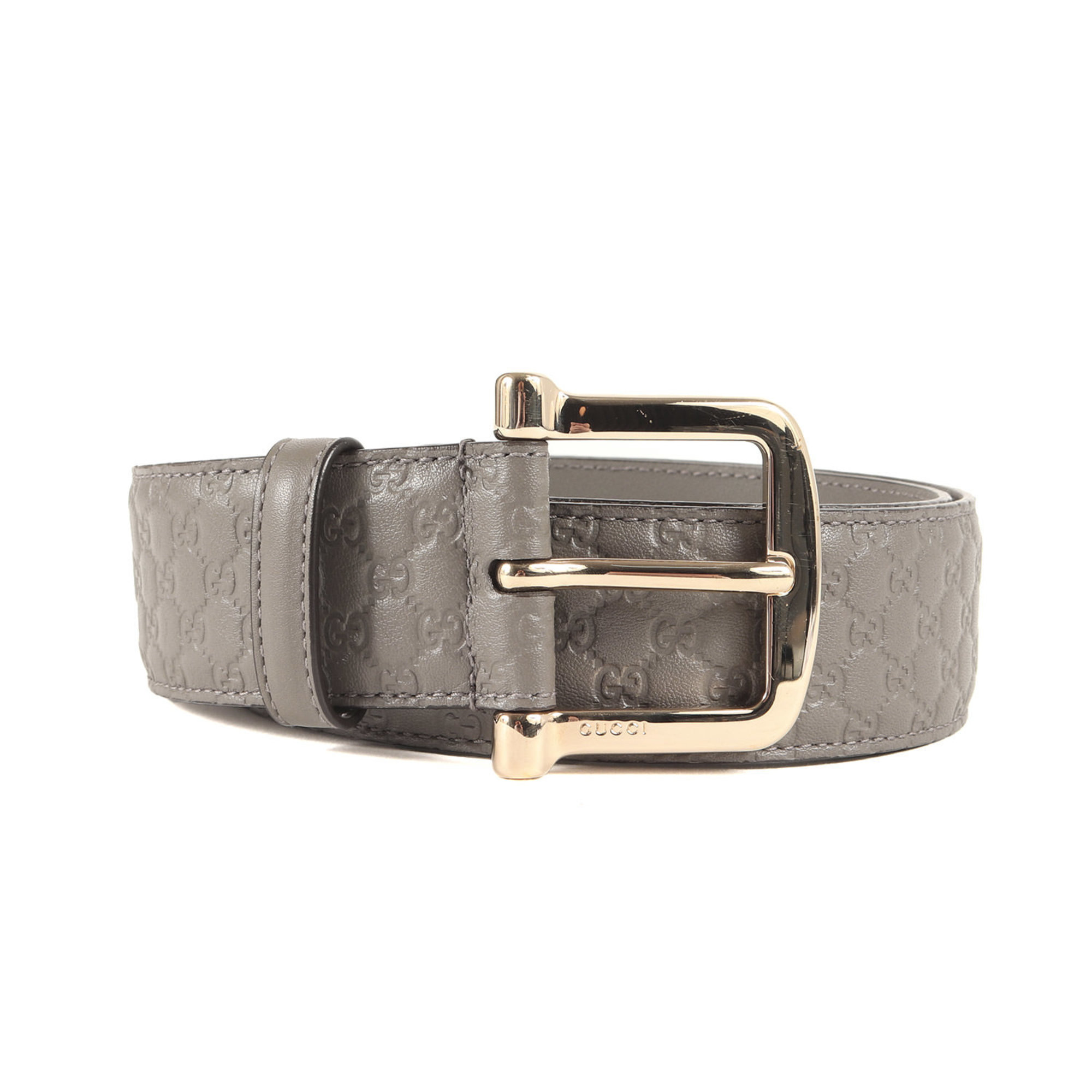 GUCCI Gucci Belt Size: 80ãƒ»32 GG Micro Shima Leather (281548 BMJ1G) Grey