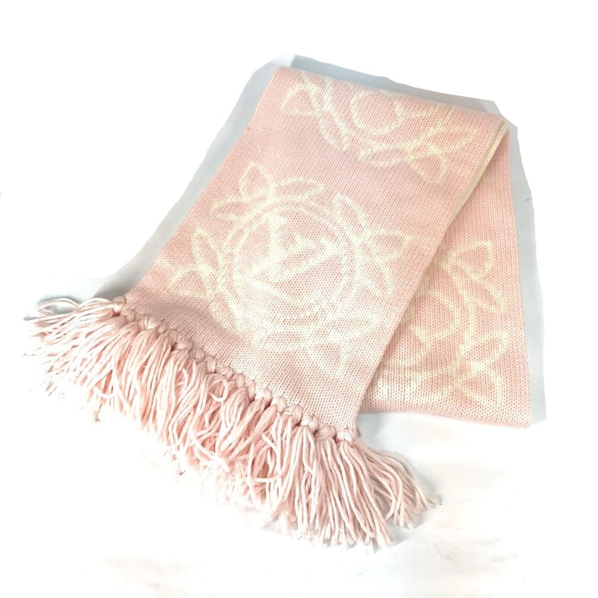 LOUIS VUITTON Echarpe Morning Scarf M70819, Wool Fringe Scarf, Women’s, Pink