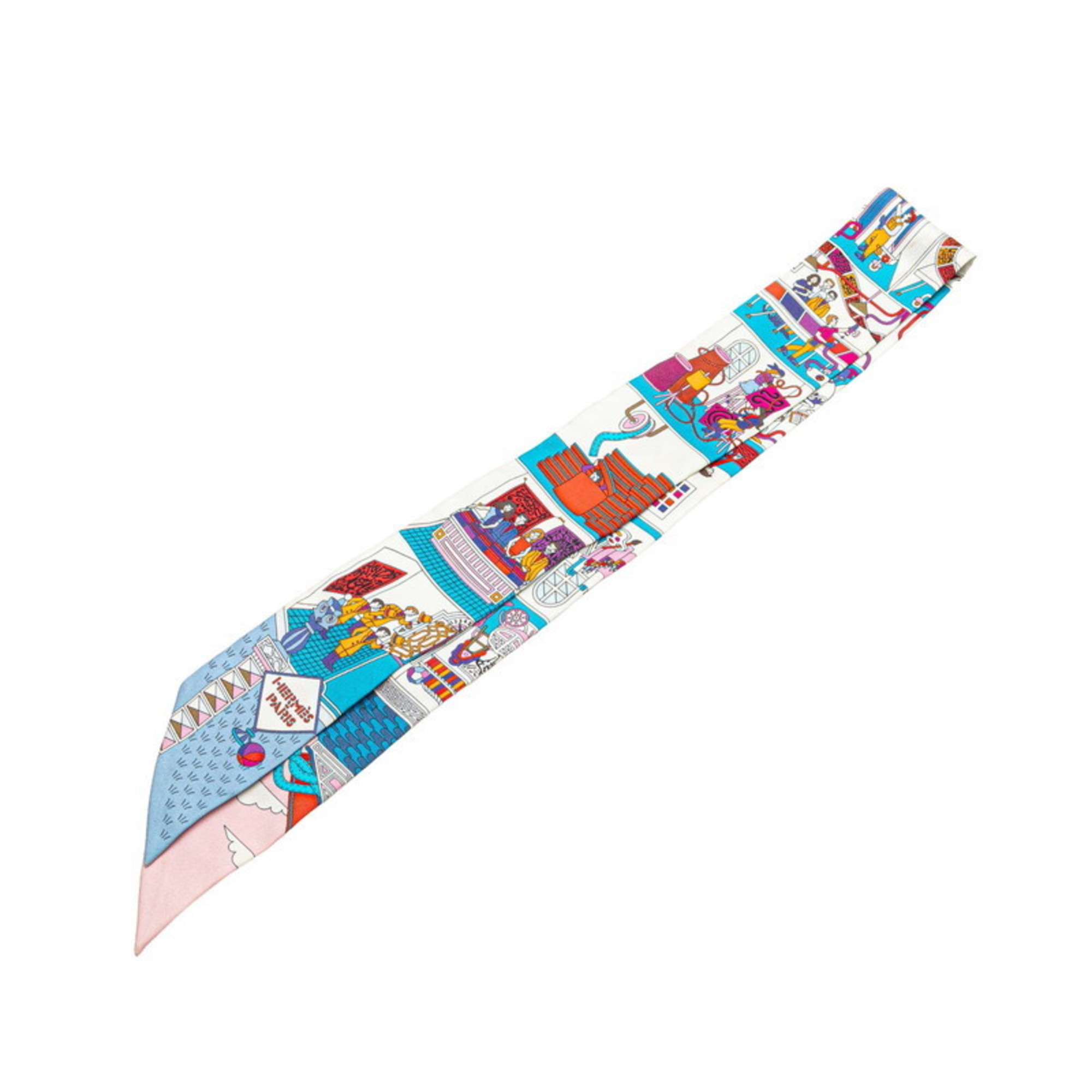 HermÃ¨s Twilly LA MAISON DES CARRES Scarf, Multicolor Silk, Women’s, HERMES