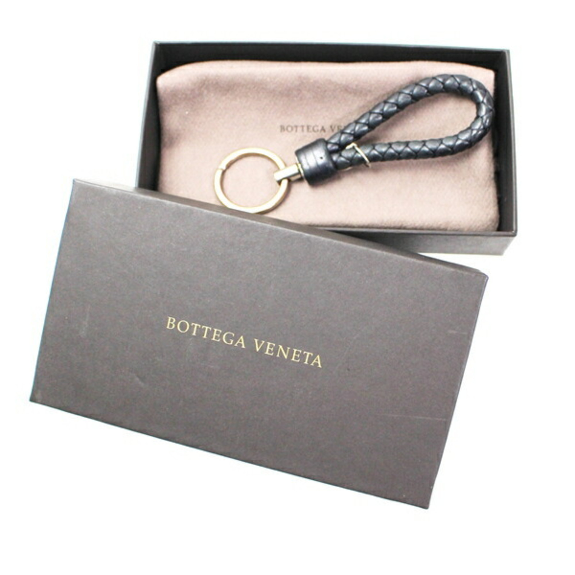 Bottega Veneta Intrecciato Key Ring Black BOTTEGA VENETA Women’s Keychain