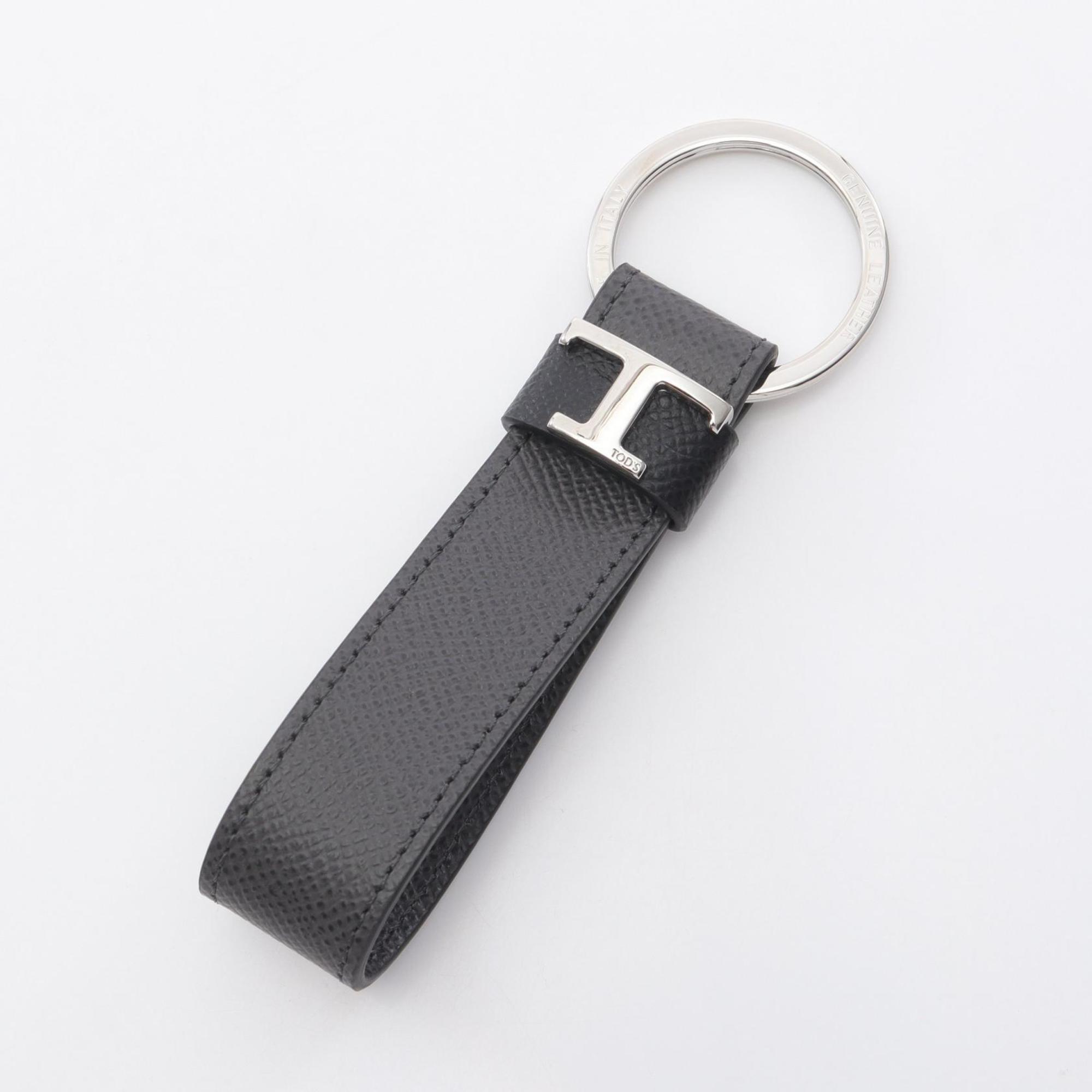 Tod’s T Timeless Keychain, Leather, Black, for Men and Women