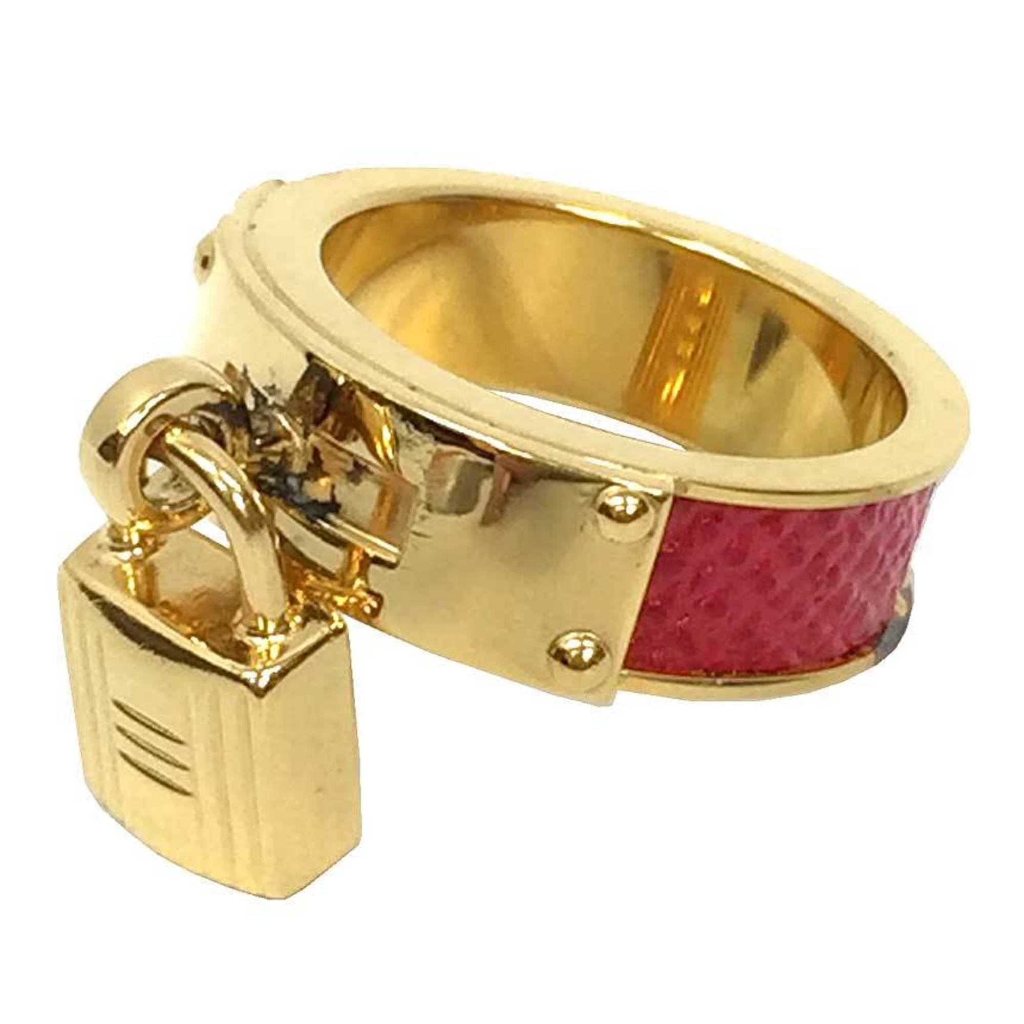 Hermes HERMES Kelly Cadena Scarf Ring Red x Gold H Muffler