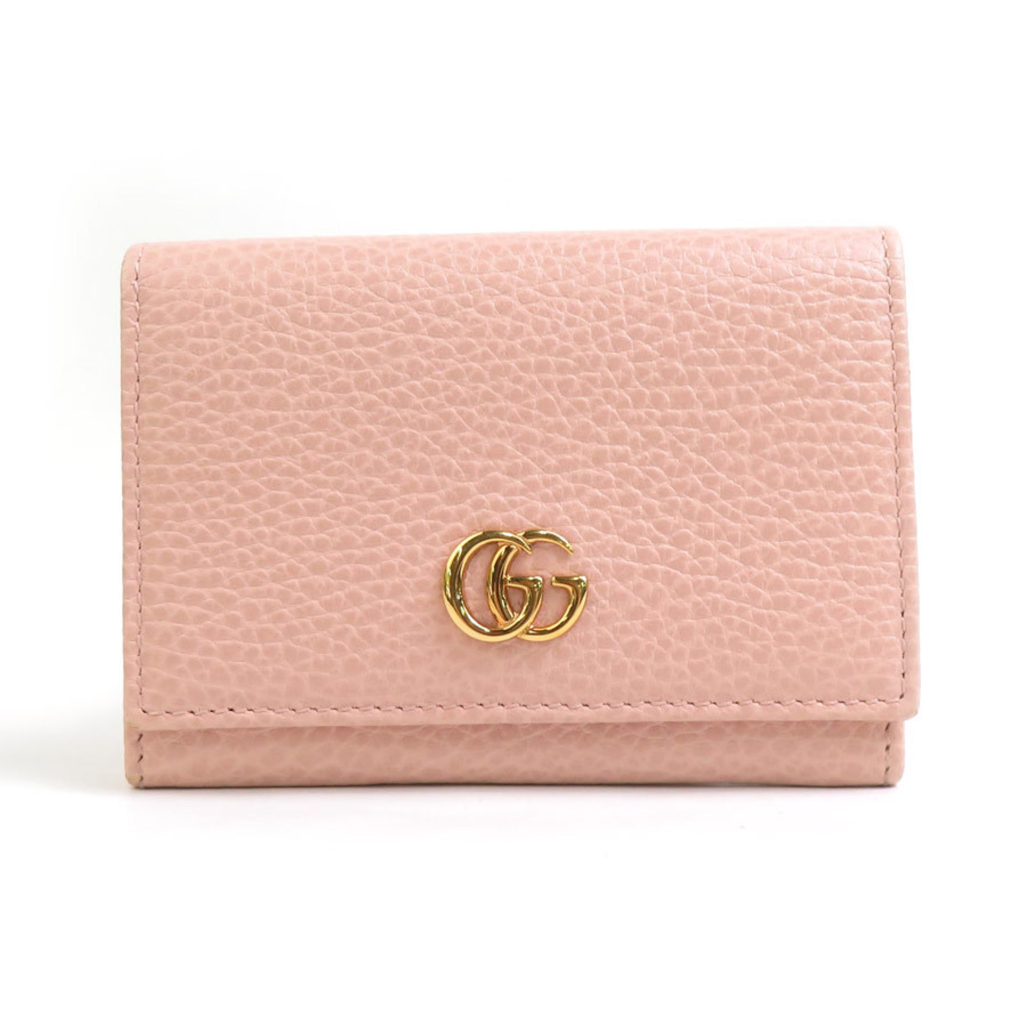 GUCCI Business Card Holder/Card Case Holder GG Marmont Leather Pink Women’s 474748 h31288a