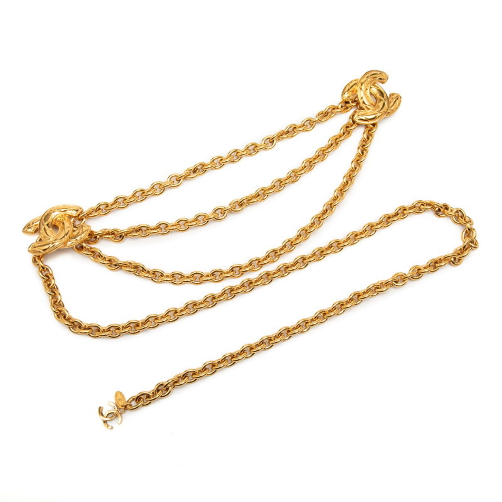 CHANEL Matelasse Coco Mark Chain Belt, Gold Plated, Women’s