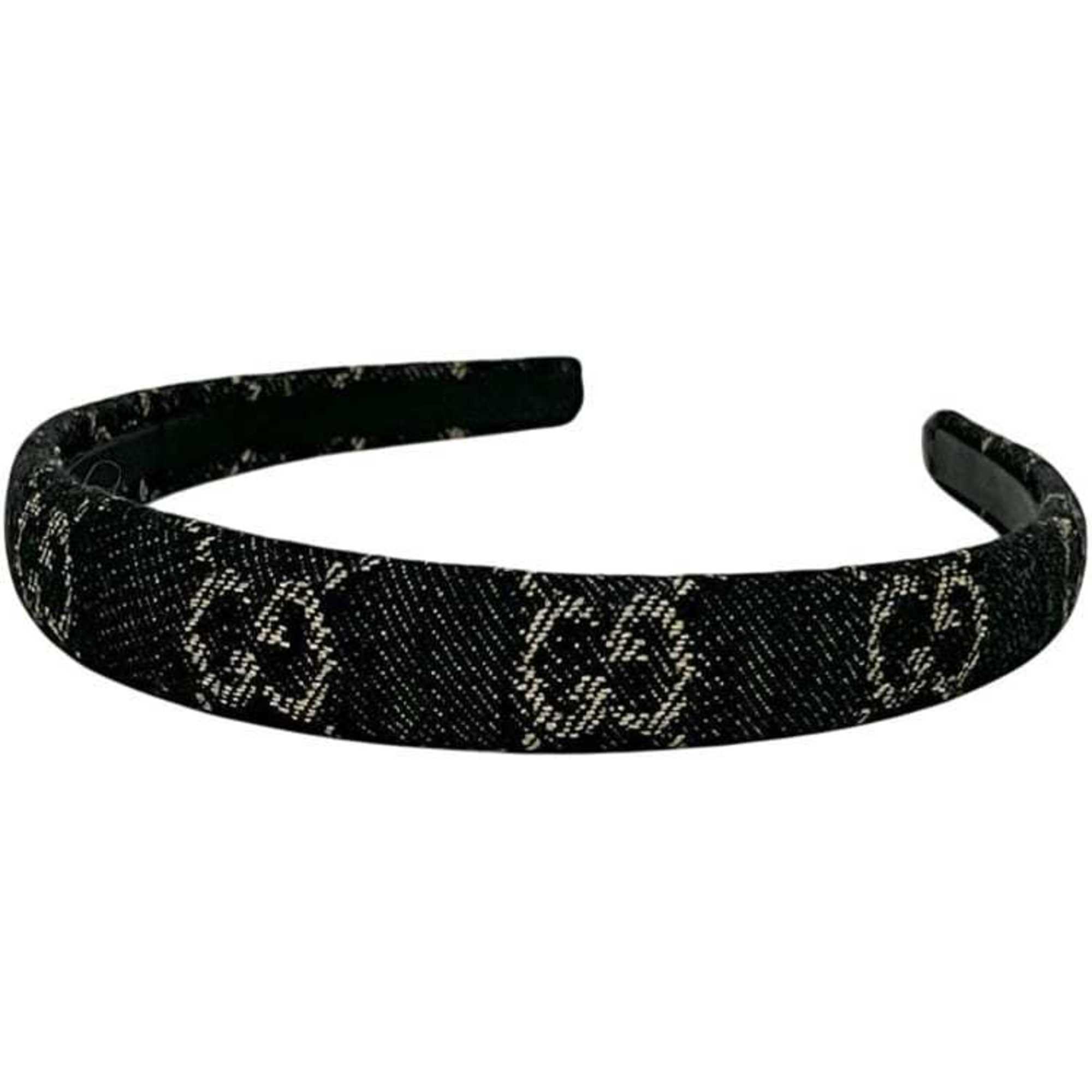 Gucci GG Marmont Headband ec-24692 Black 652835 Denim Canvas 202291 GUCCI Hair Pattern for Women