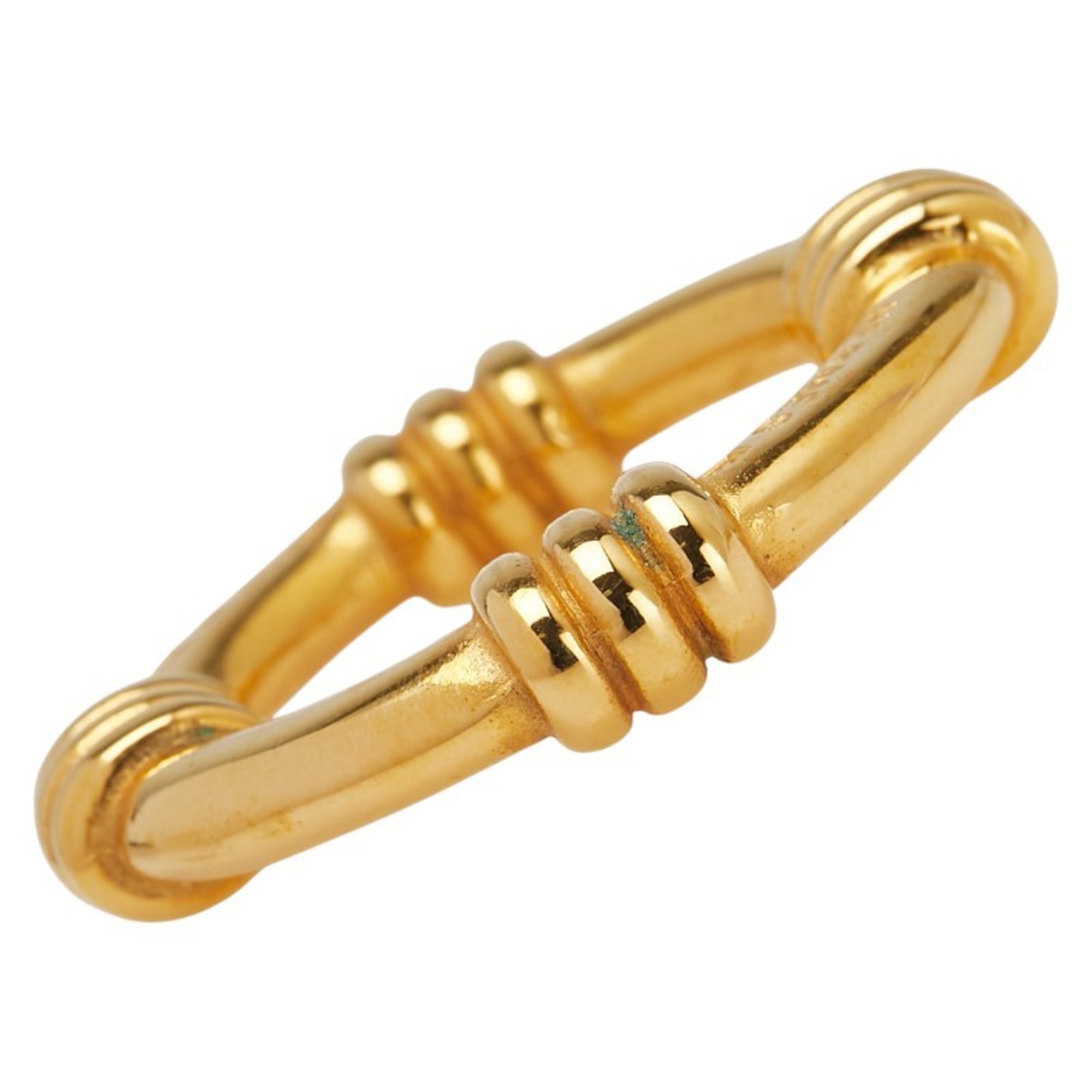 Hermes BouÃ© scarf ring, gold plated, for women.