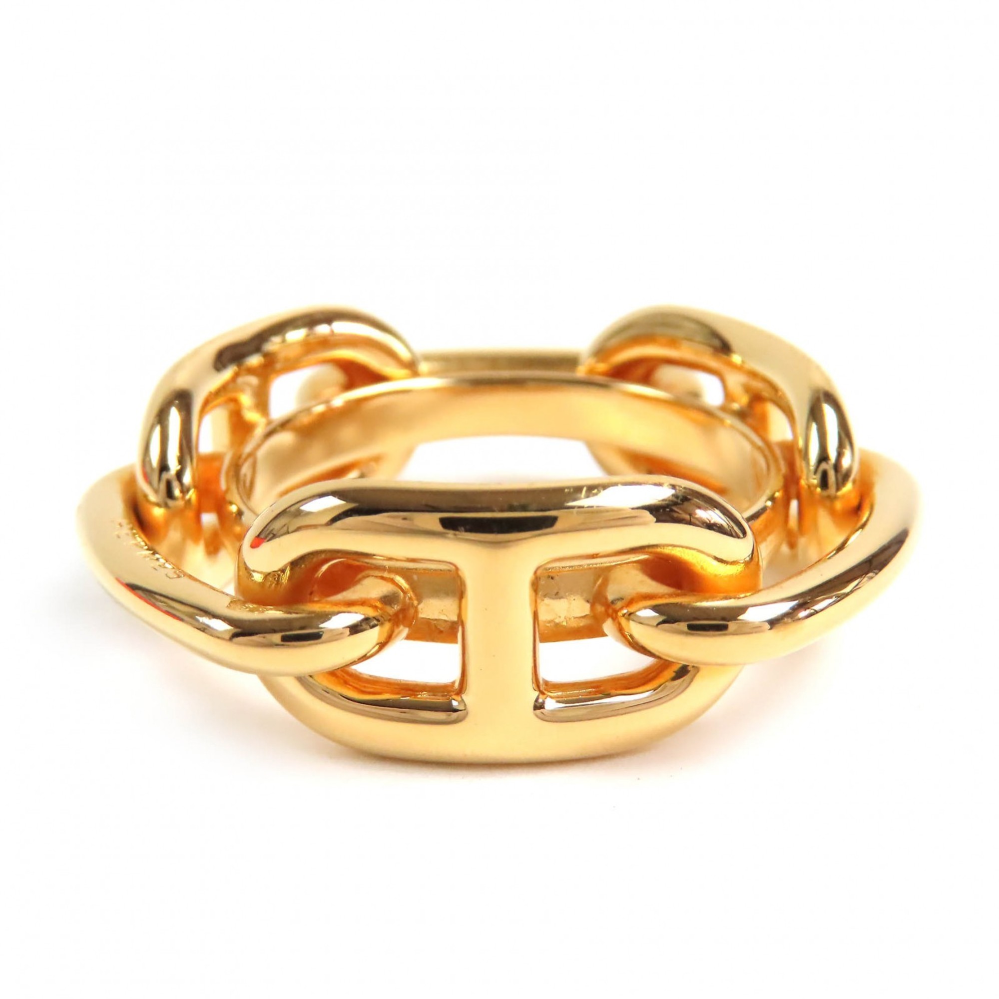 HERMES Lucade Chaine d’Ancre scarf ring, gold, with box, women’s, very popular