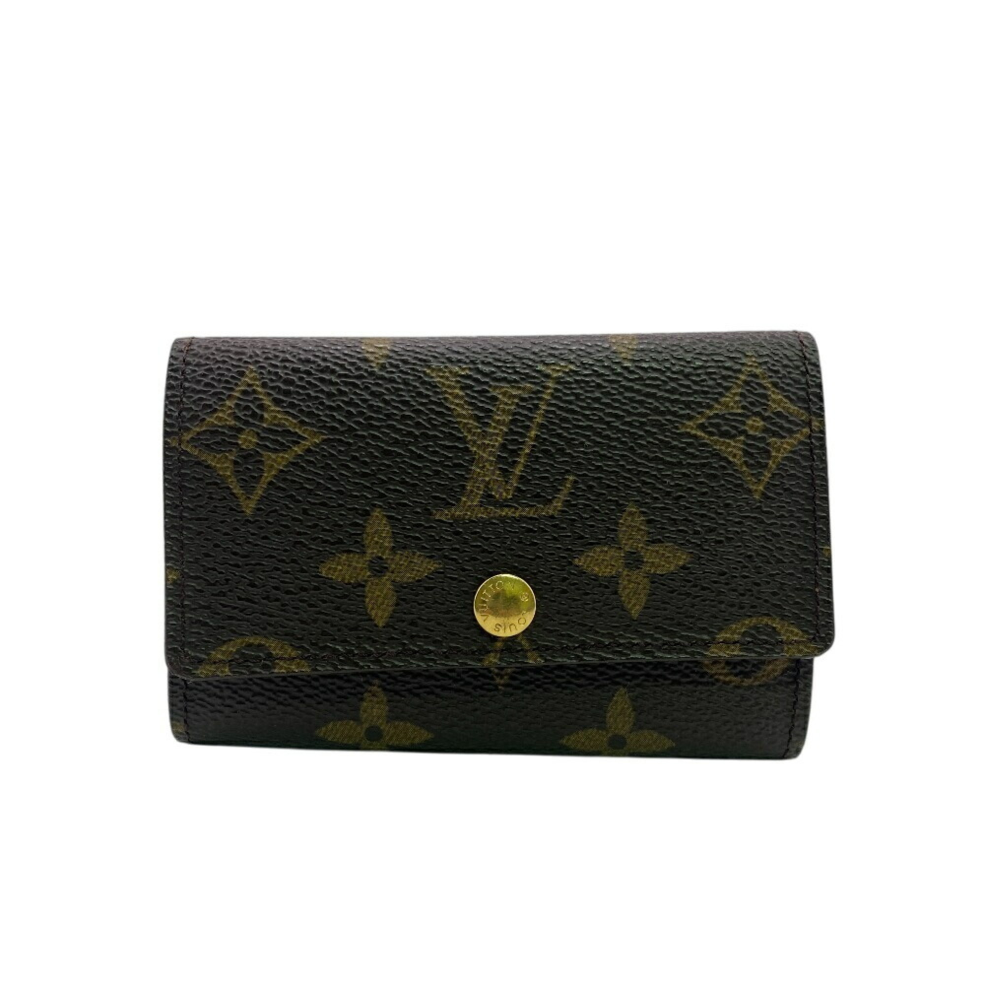 LOUIS VUITTON M62630 Multicle 6 Tri-fold 6-ring Snap Button Monogram Key Case Brown Unisex