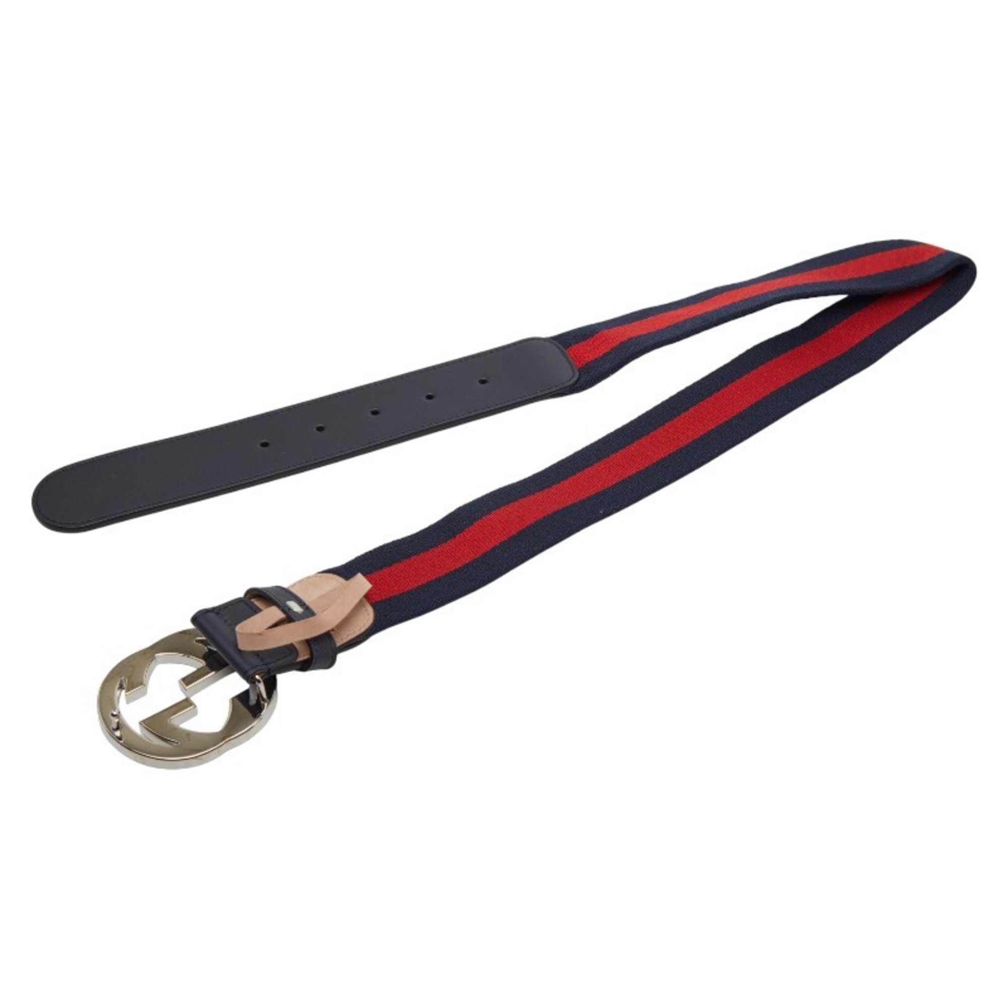 Gucci Belt Size: 75 30 411924 Navy Red Canvas Leather Women’s GUCCI