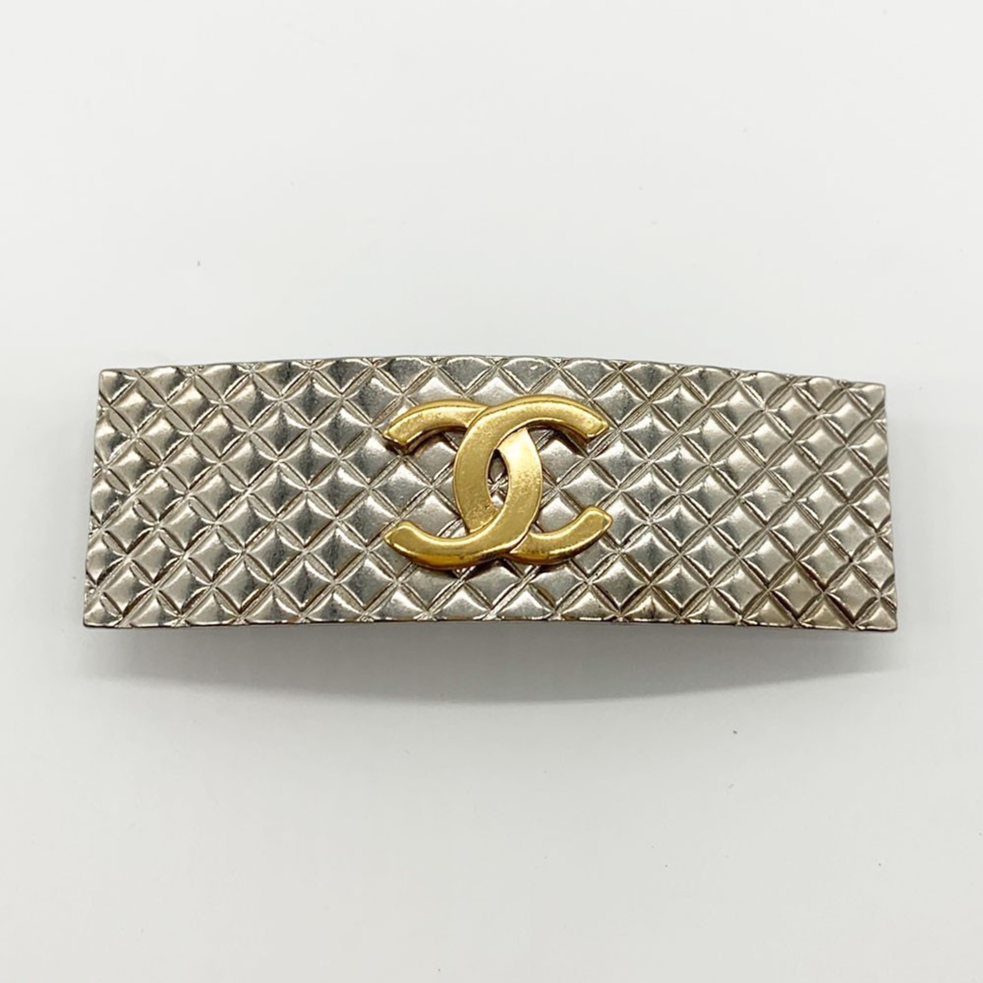 Chanel Barrette Matelasse Hair Silver Gold Coco Mark 98P CHANEL