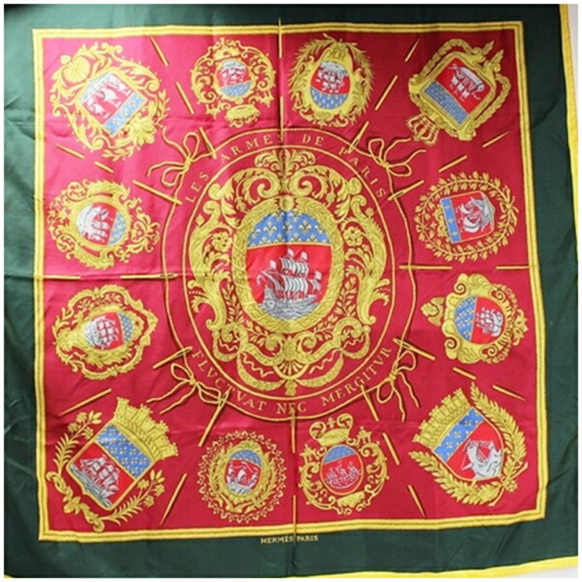 Hermes scarf muffler Carre 90 LES ARMES PARIS Paris emblem HERMES women’s