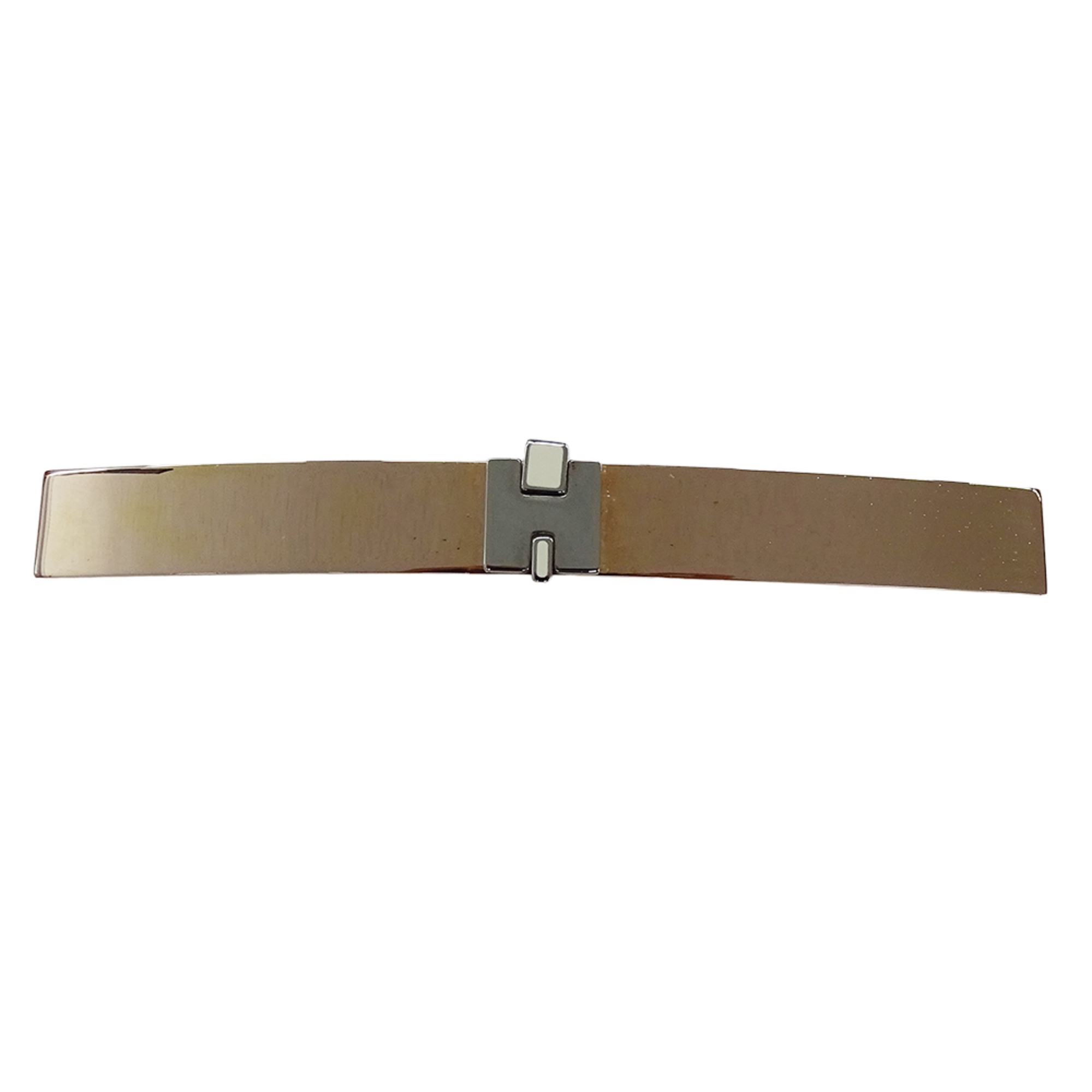 Hermes HermÃ¨s Irene GM Barrette, Women’s, Pink Gold and Silver Metal, H Logo, Hair Clip