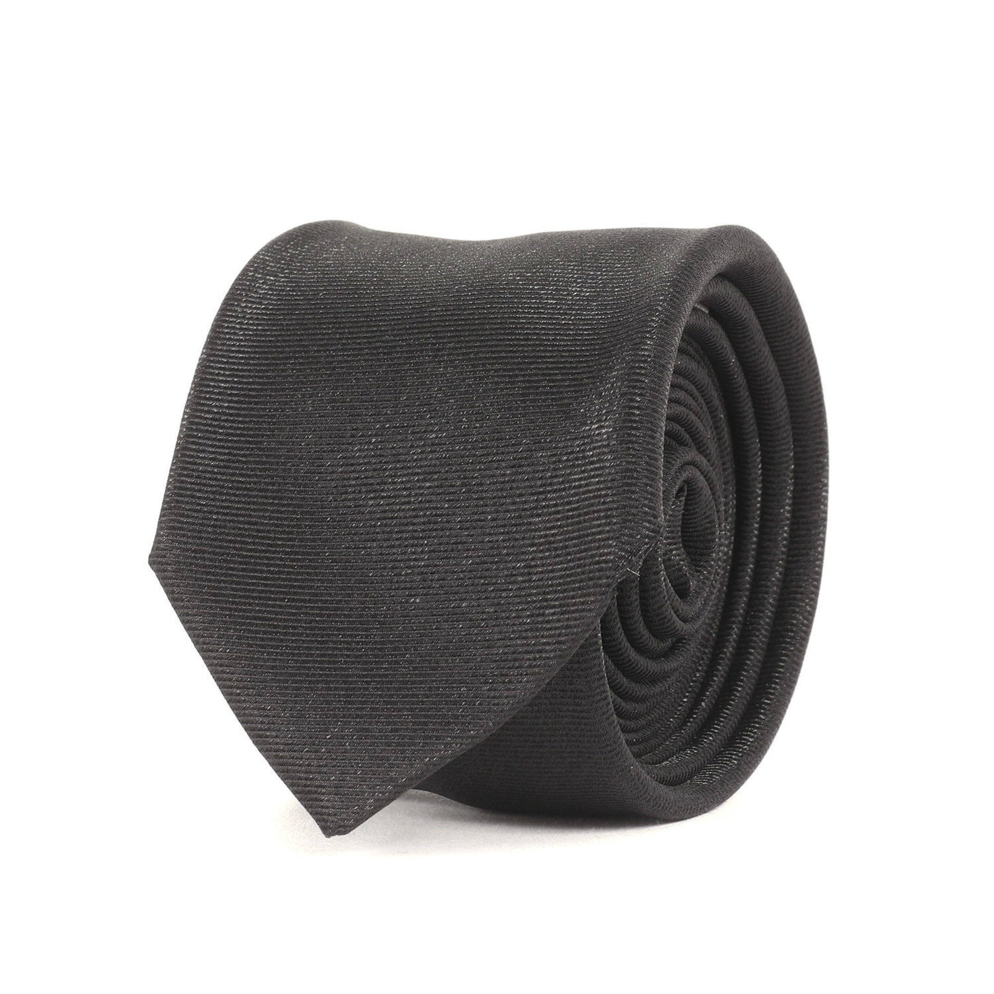Dior Homme Narrow Black Silk Polyester Tie, Made in Italy