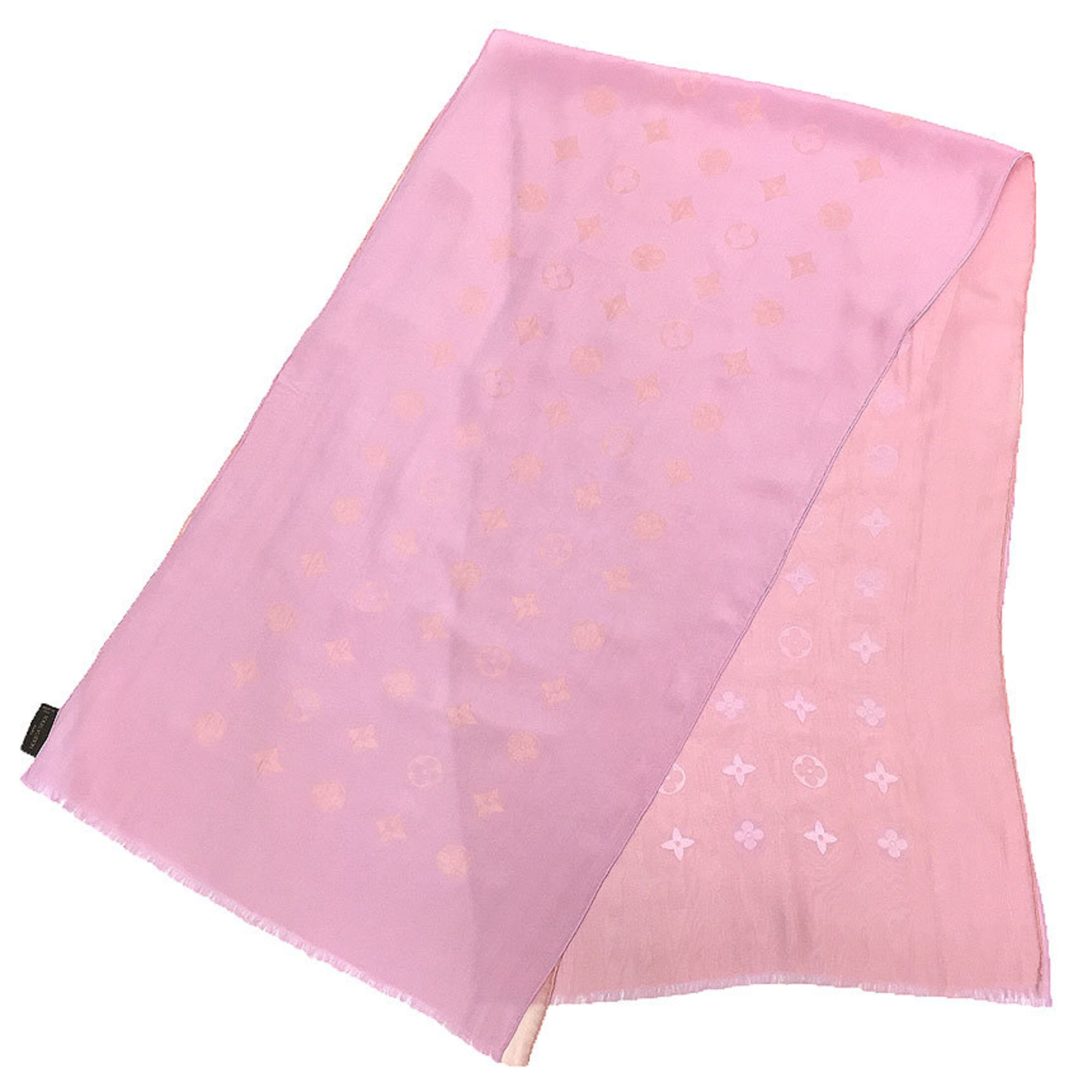 LOUIS VUITTON Etoile Venice Scarf Muffler Stole Shawl Reversible Monogram Silk Pink Vuitton Women’s